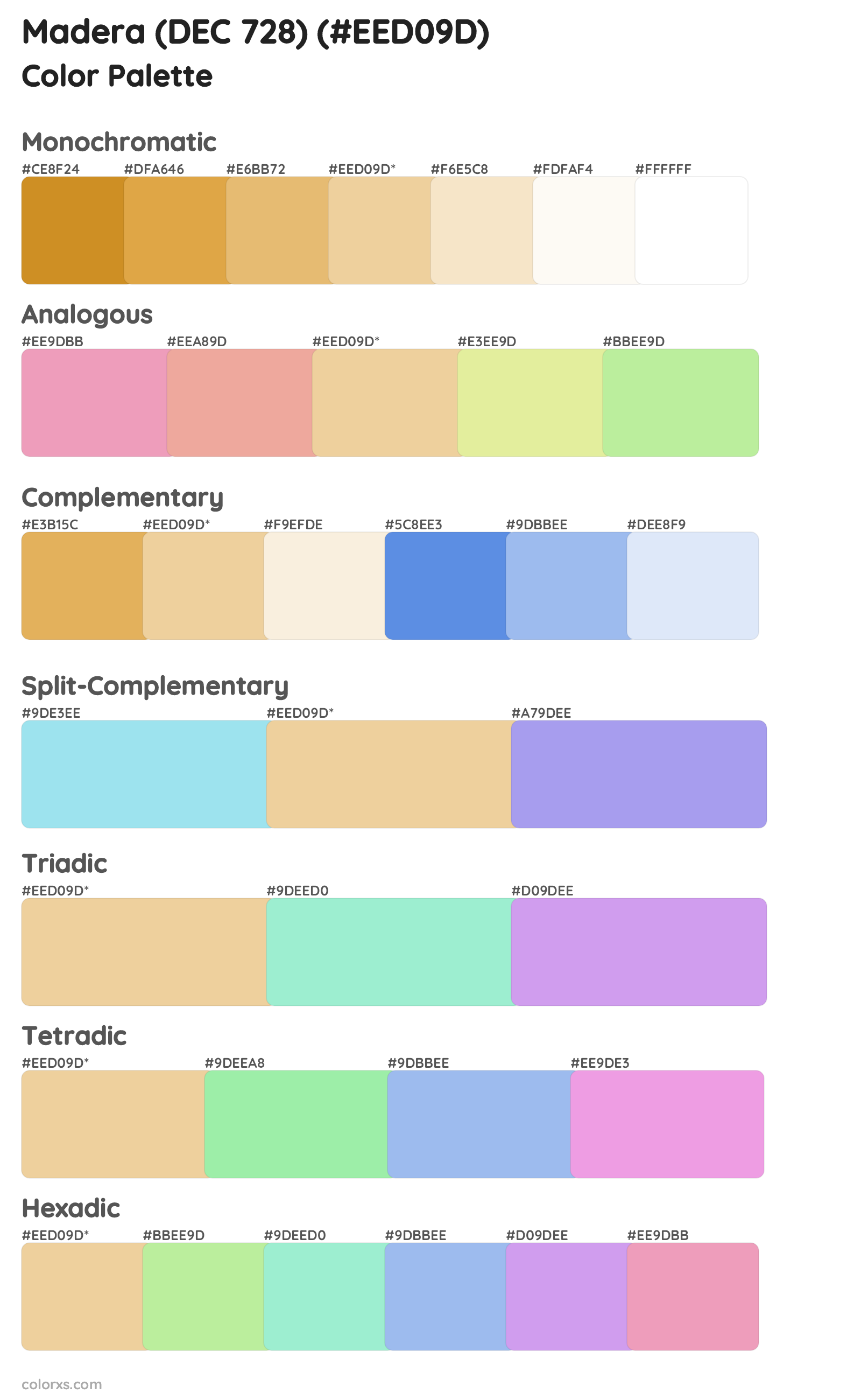Madera (DEC 728) Color Scheme Palettes