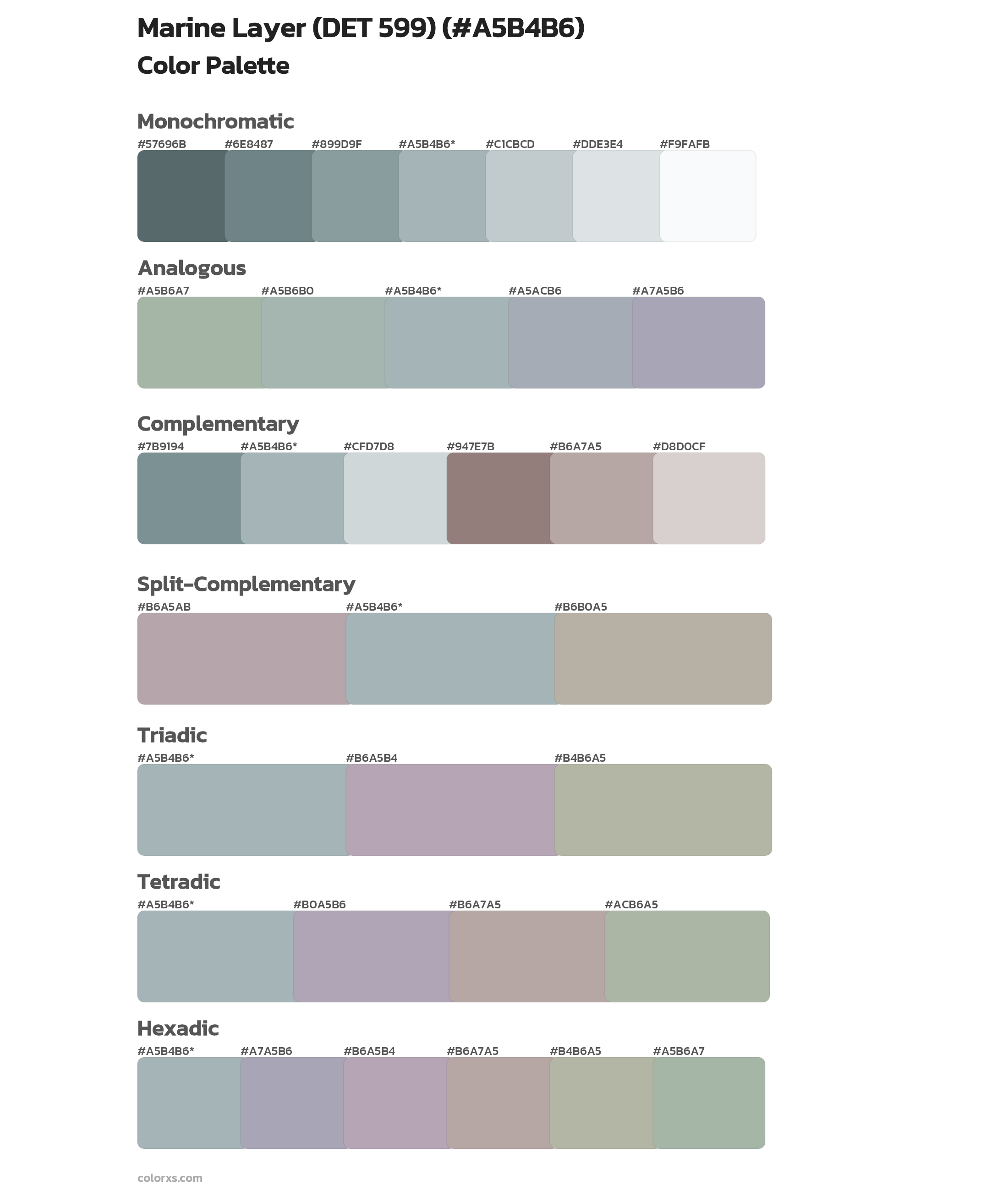Marine Layer (DET 599) Color Scheme Palettes
