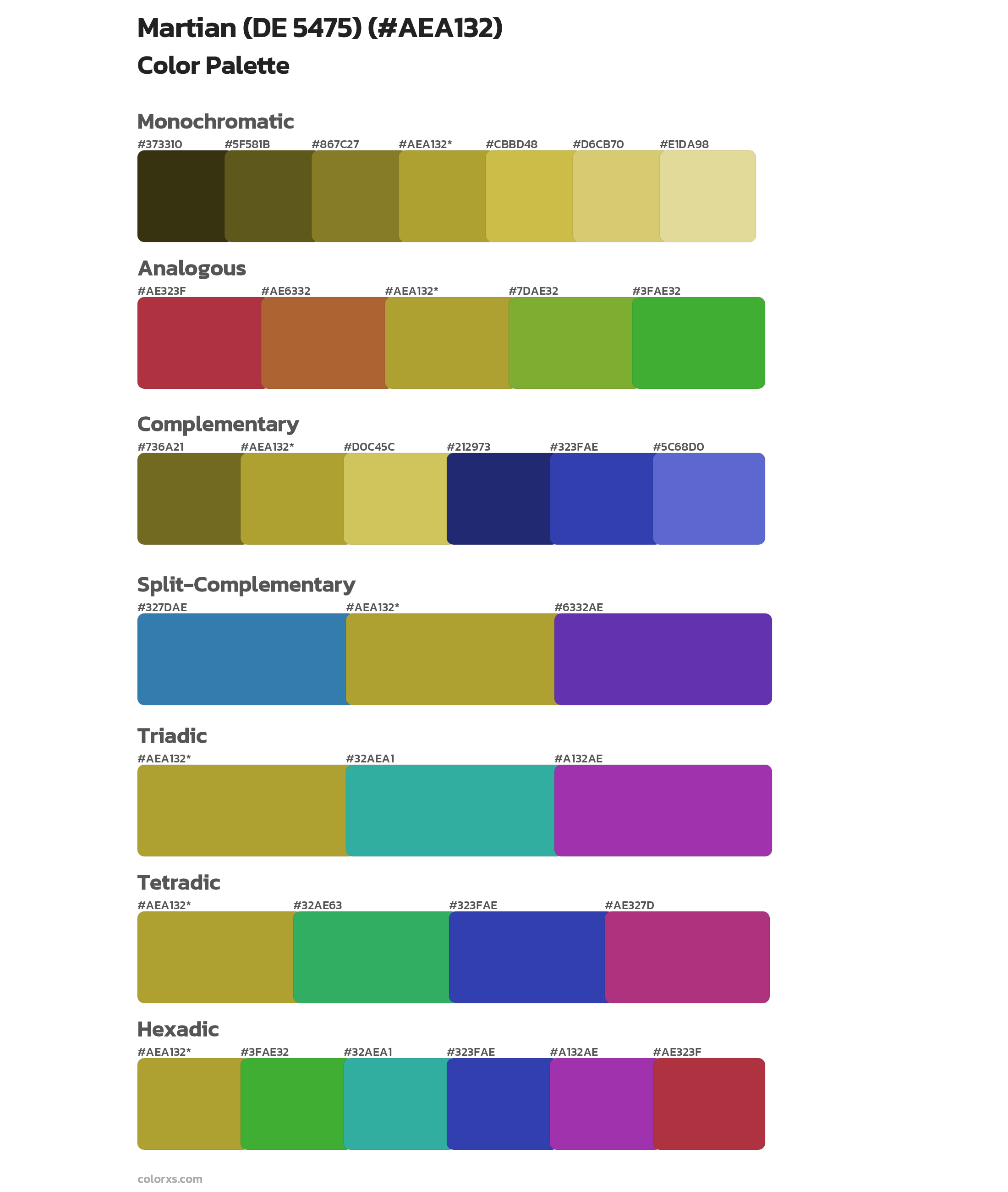 Martian (DE 5475) Color Scheme Palettes