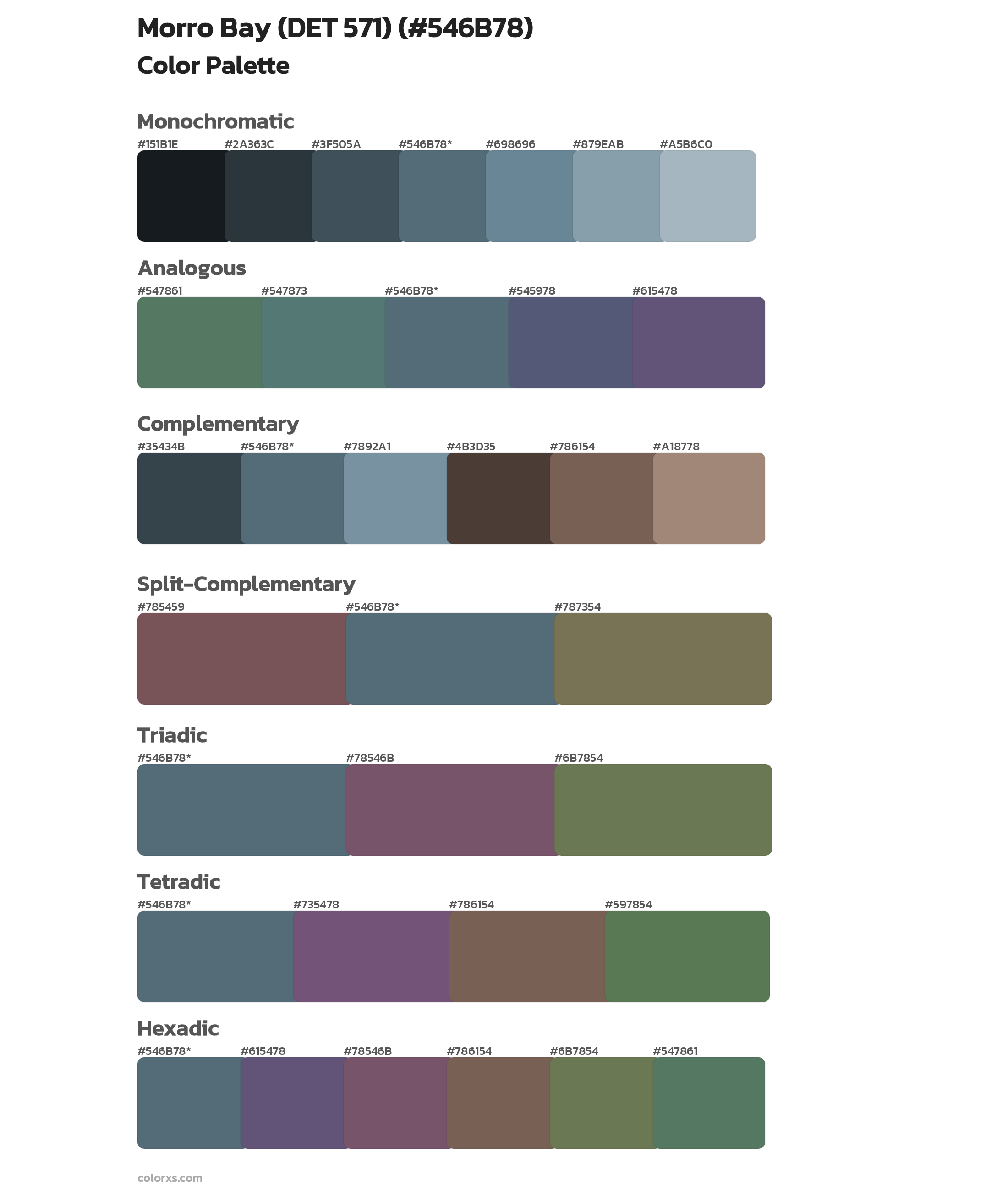 Morro Bay (DET 571) Color Scheme Palettes