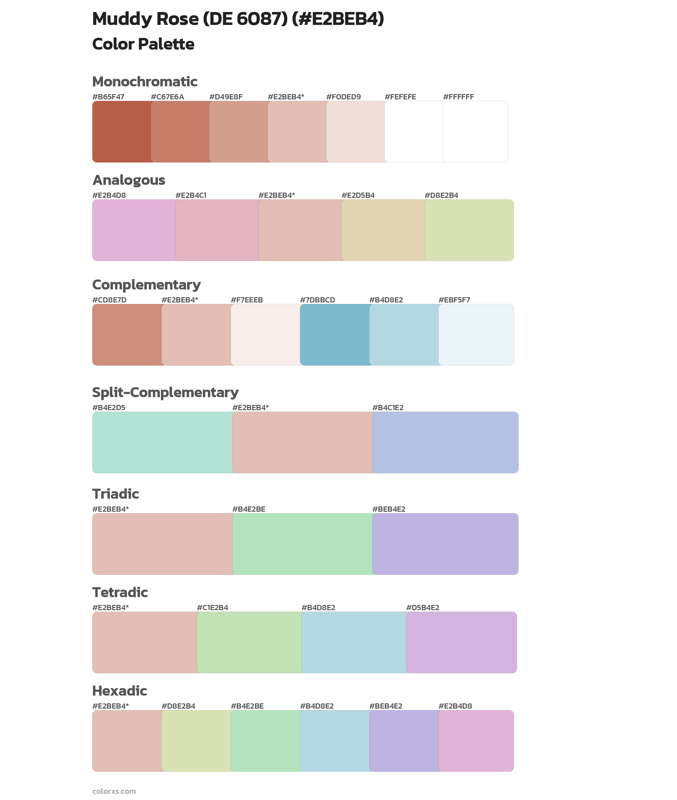 Muddy Rose (DE 6087) Color Scheme Palettes