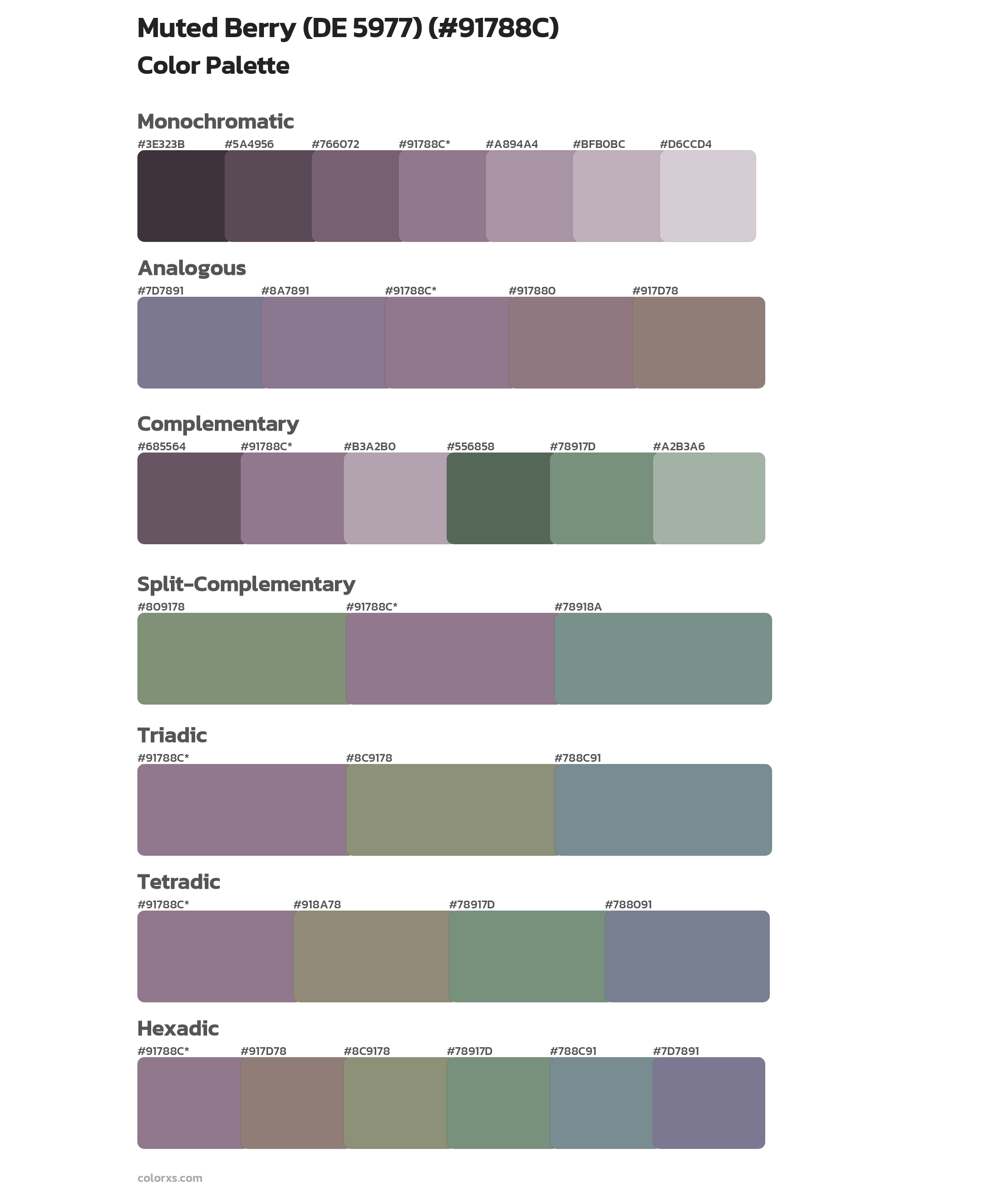 Muted Berry (DE 5977) Color Scheme Palettes