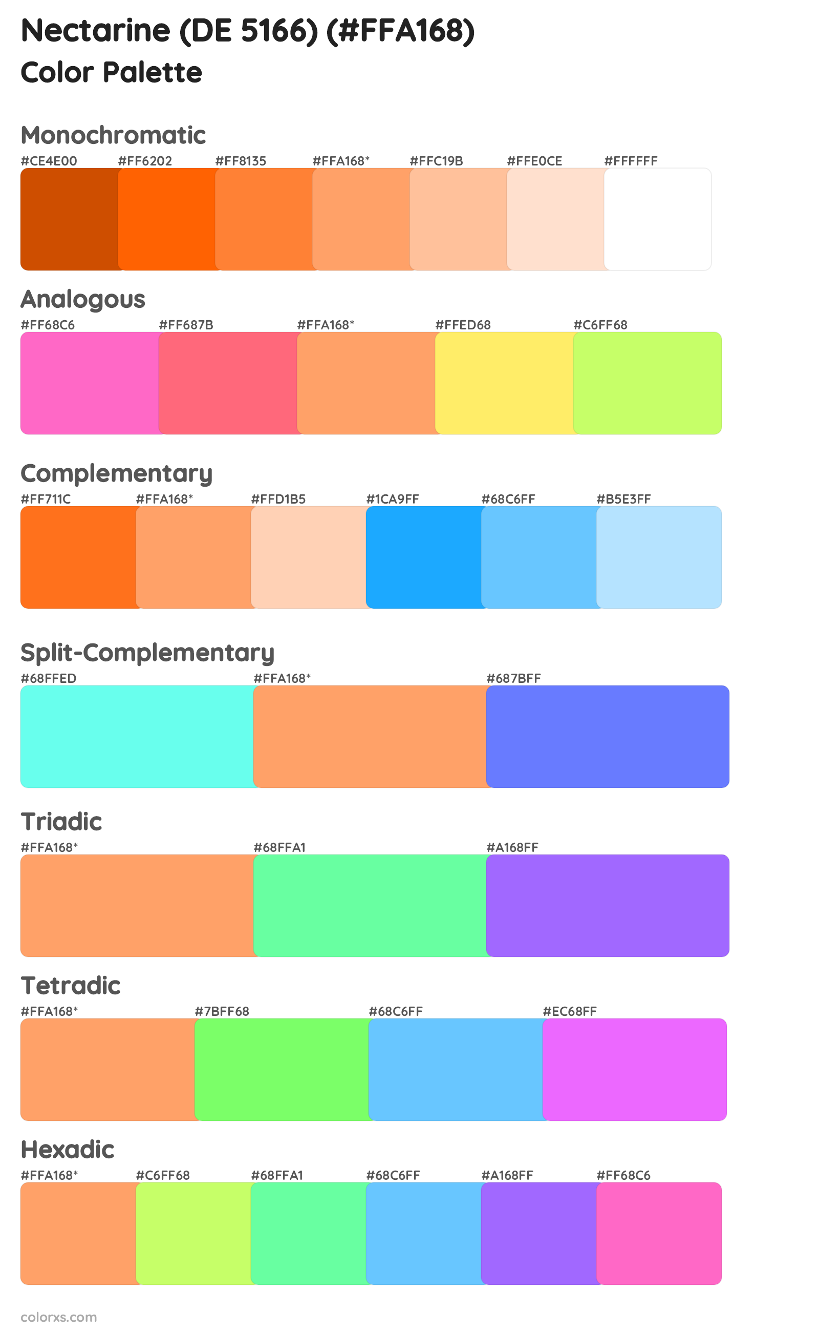 Nectarine (DE 5166) Color Scheme Palettes