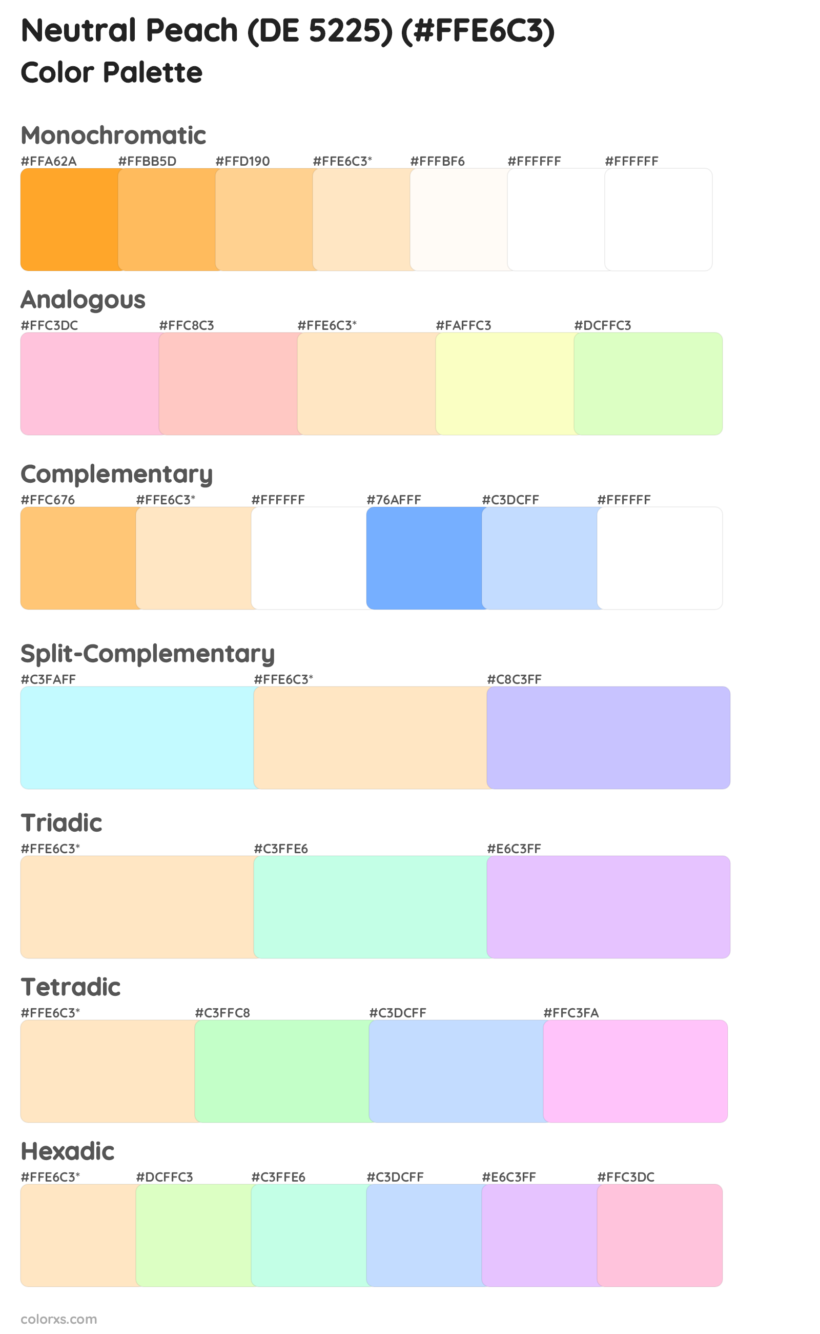 Neutral Peach (DE 5225) Color Scheme Palettes
