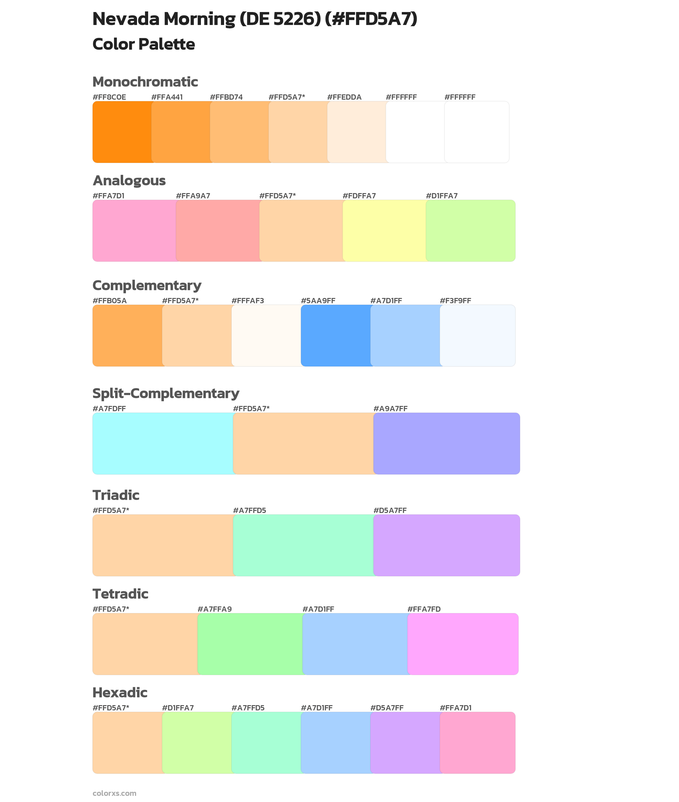 Nevada Morning (DE 5226) Color Scheme Palettes