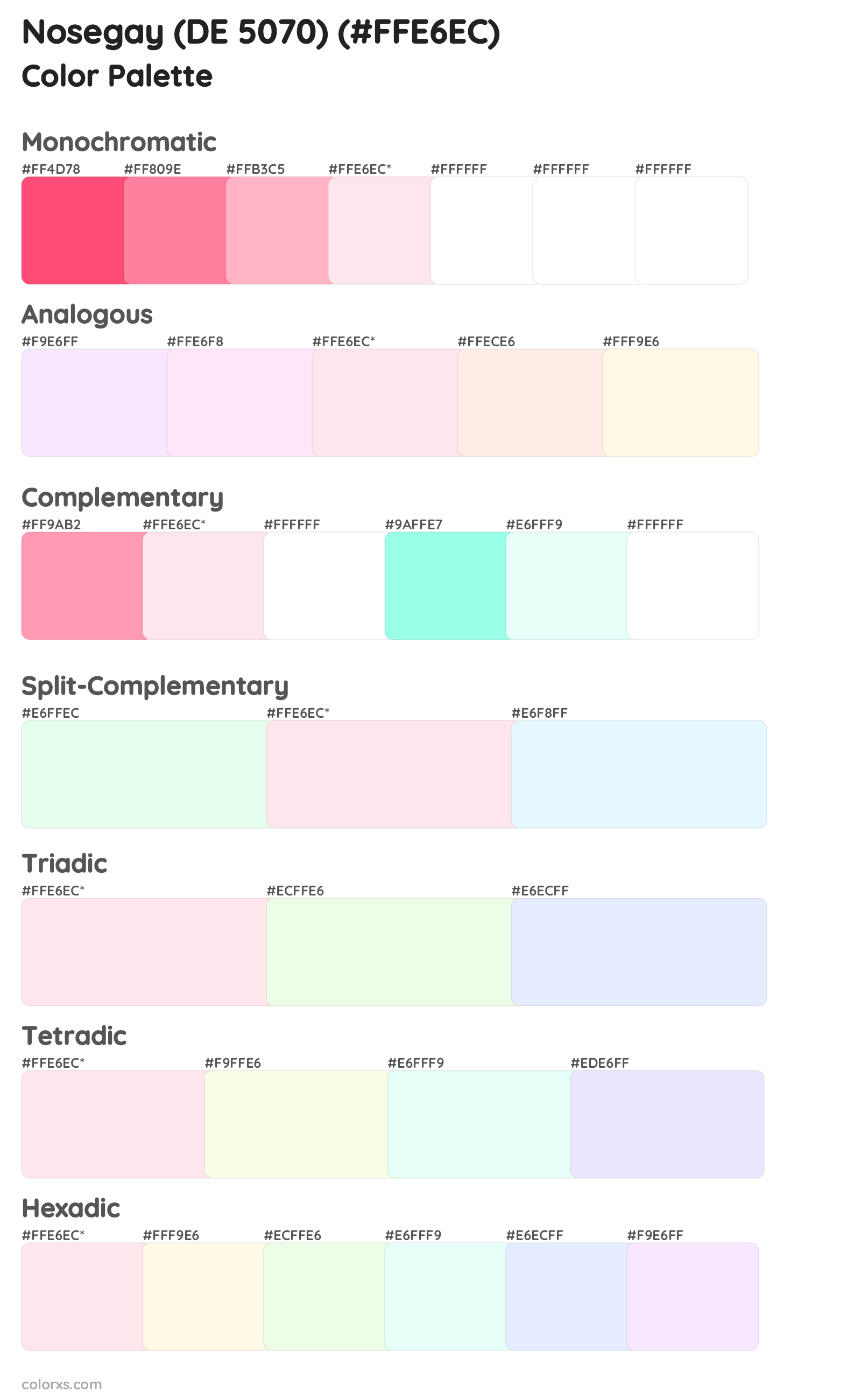 Nosegay (DE 5070) Color Scheme Palettes