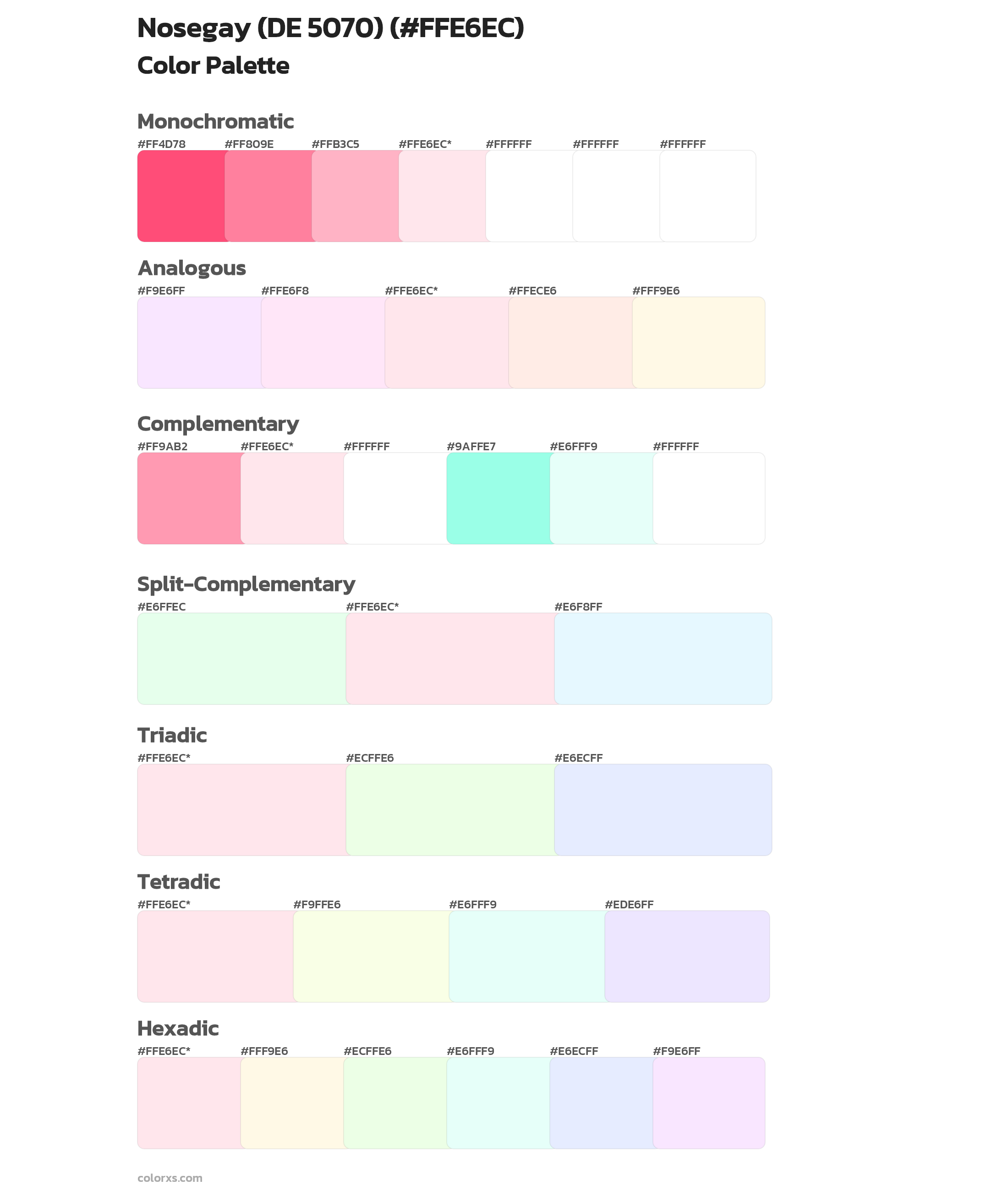 Nosegay (DE 5070) Color Scheme Palettes