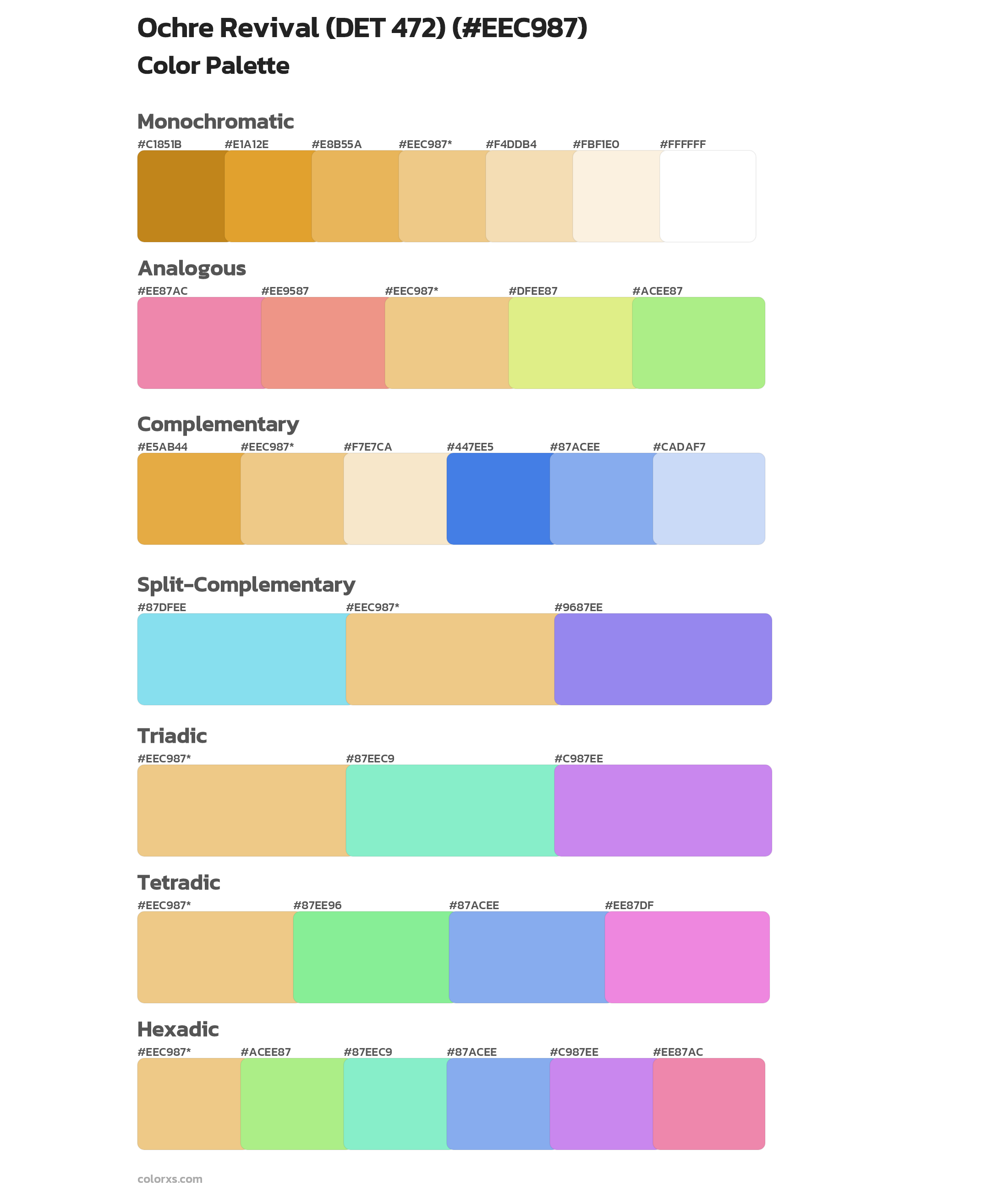 Ochre Revival (DET 472) Color Scheme Palettes