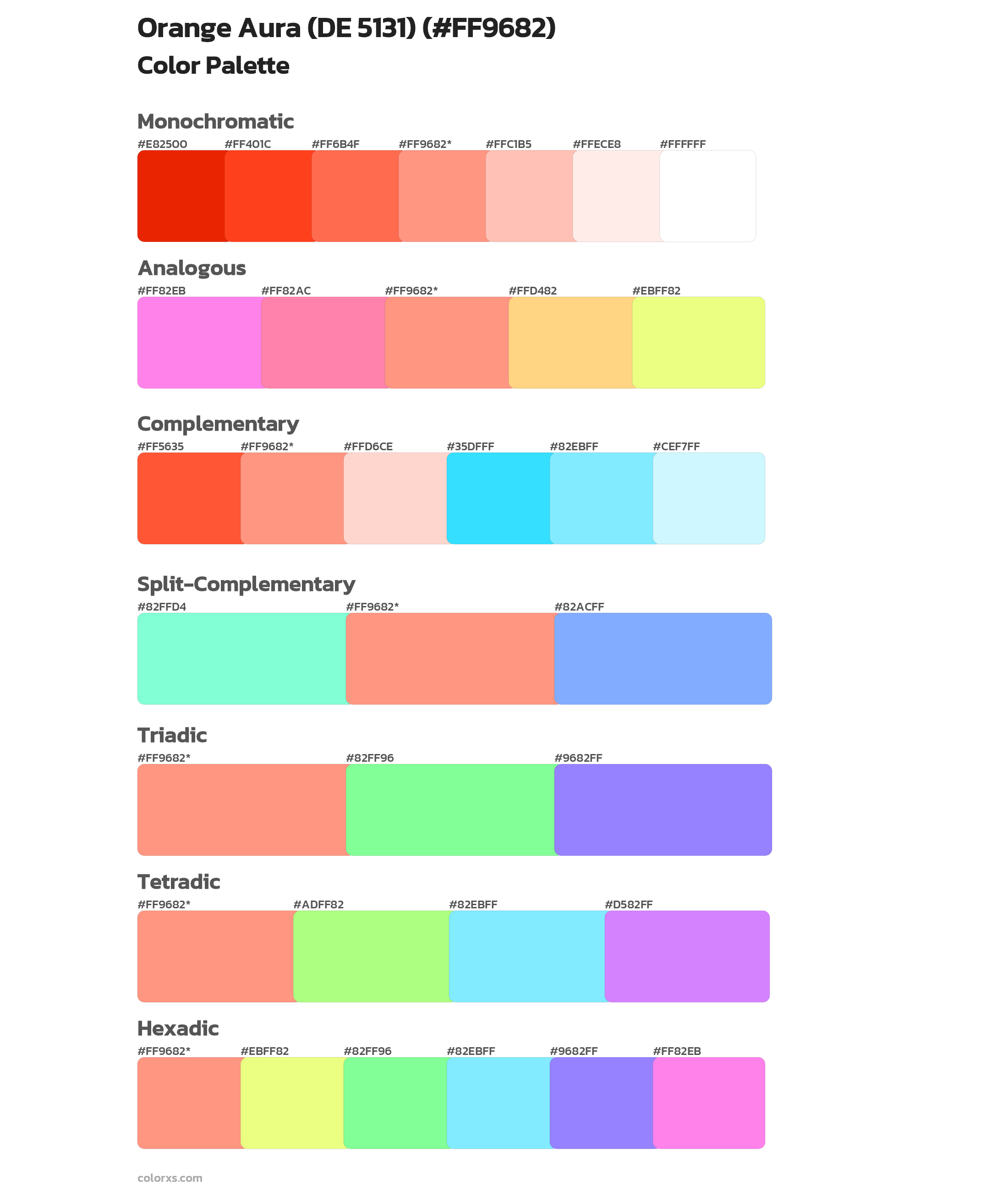 Orange Aura (DE 5131) Color Scheme Palettes