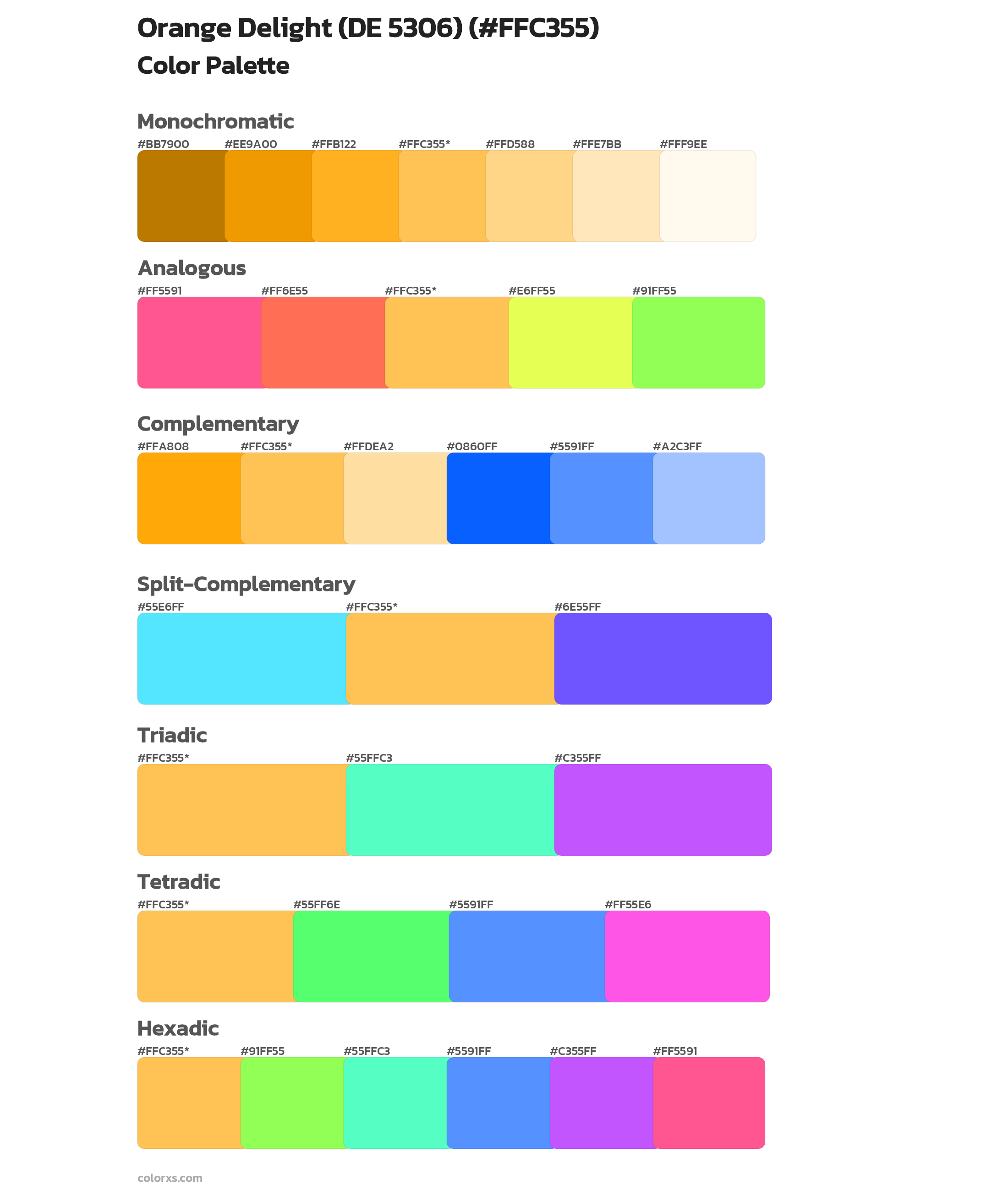 Orange Delight (DE 5306) Color Scheme Palettes