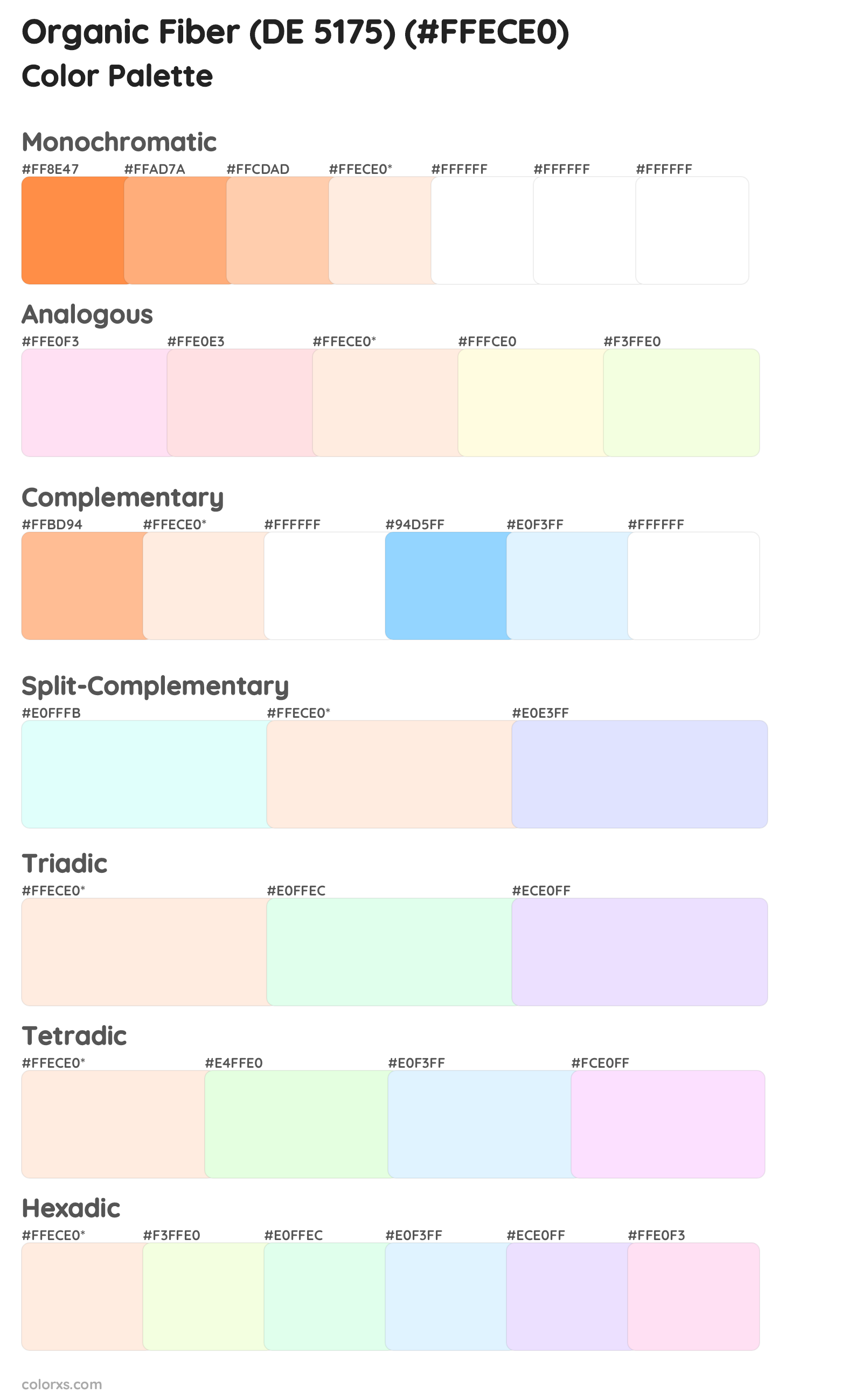 Organic Fiber (DE 5175) Color Scheme Palettes