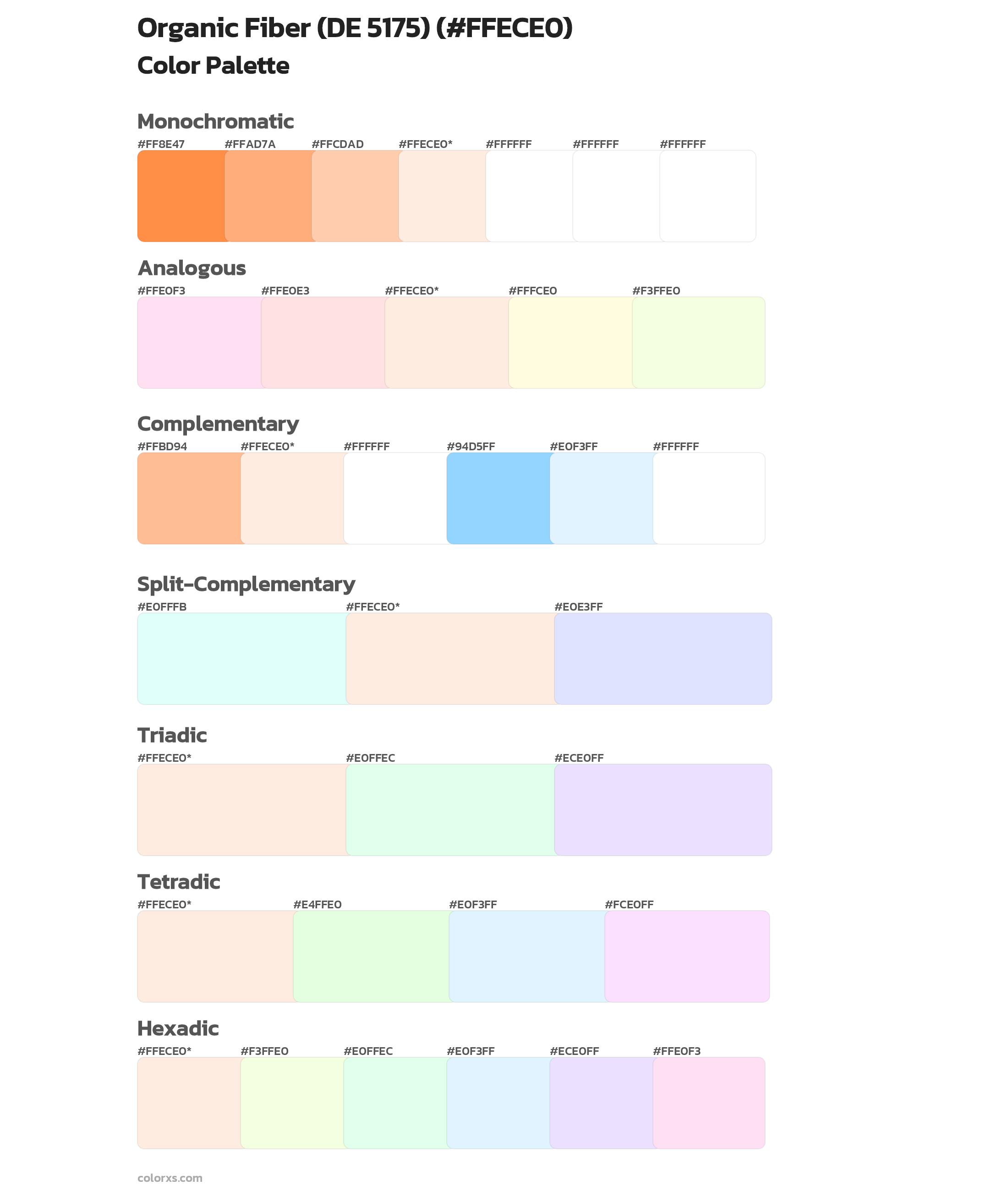 Organic Fiber (DE 5175) Color Scheme Palettes