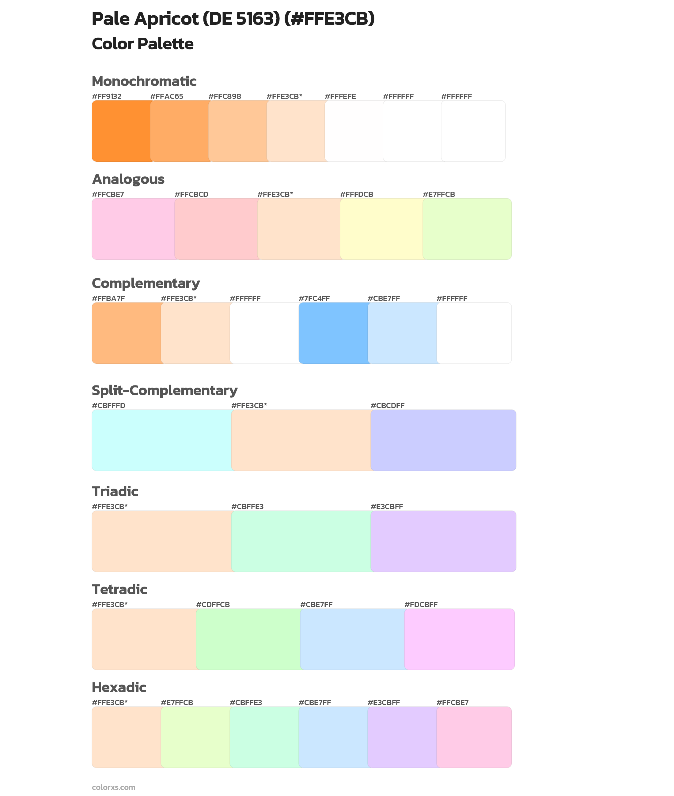 Pale Apricot (DE 5163) Color Scheme Palettes