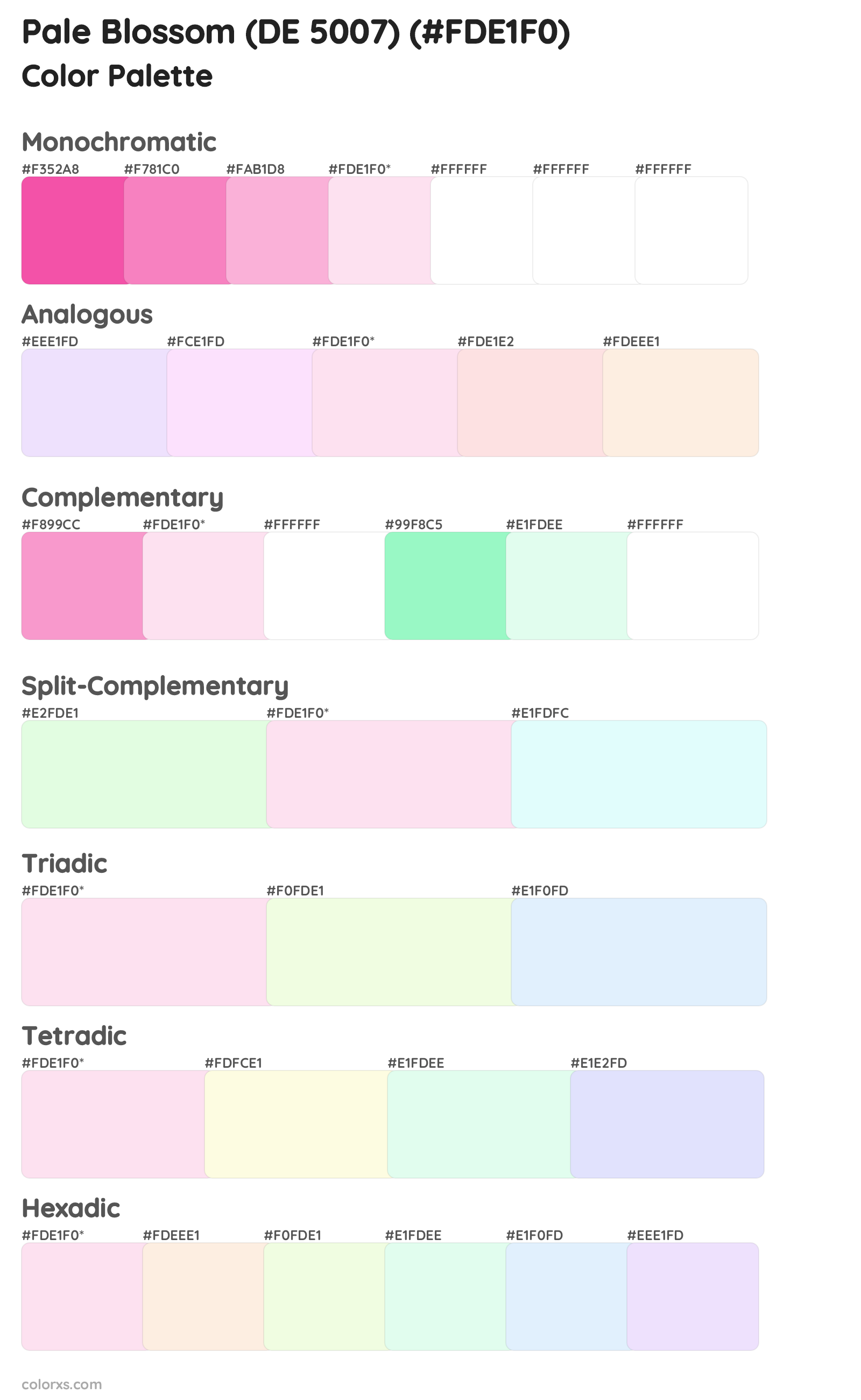 Pale Blossom (DE 5007) Color Scheme Palettes