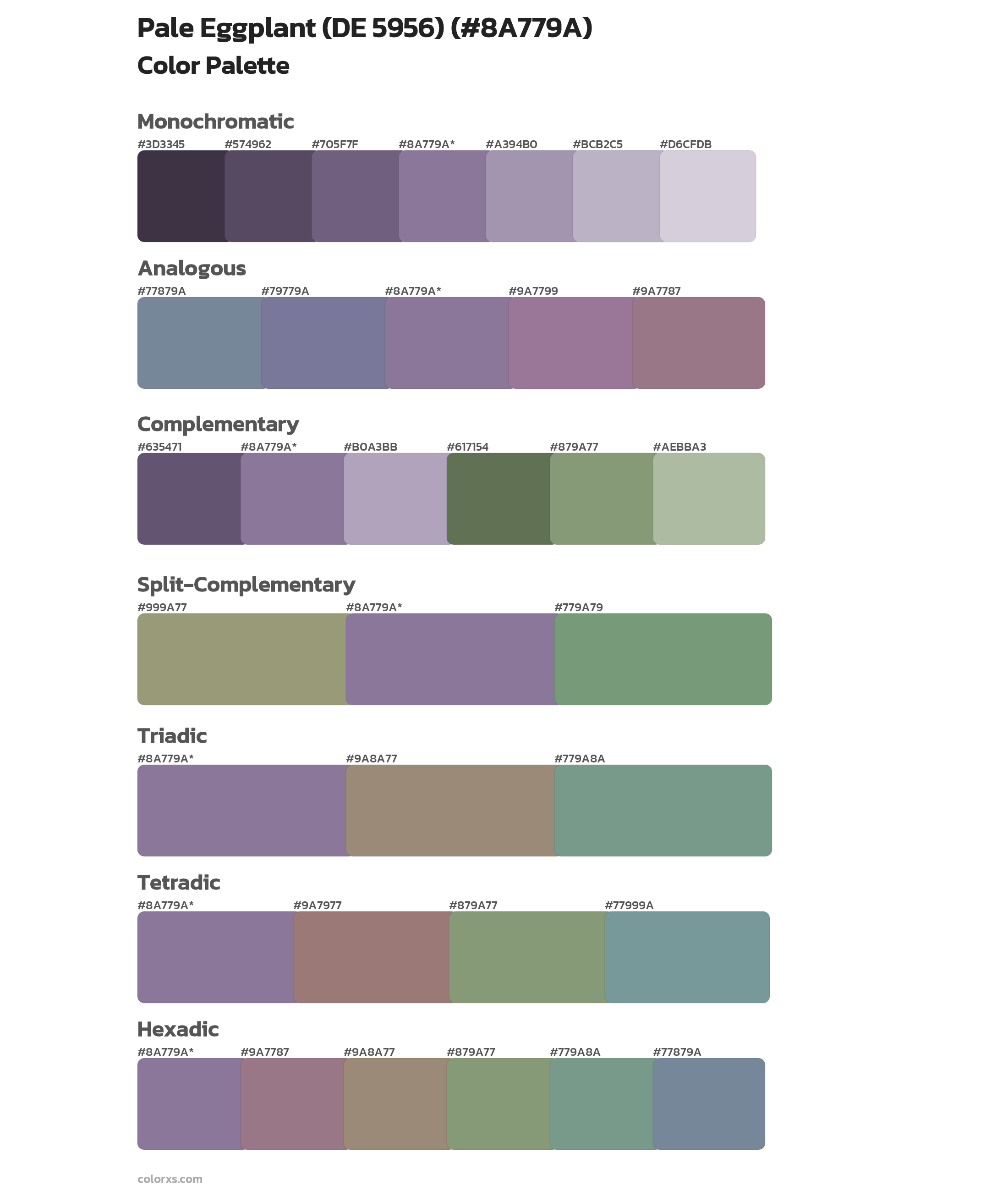 Pale Eggplant (DE 5956) Color Scheme Palettes