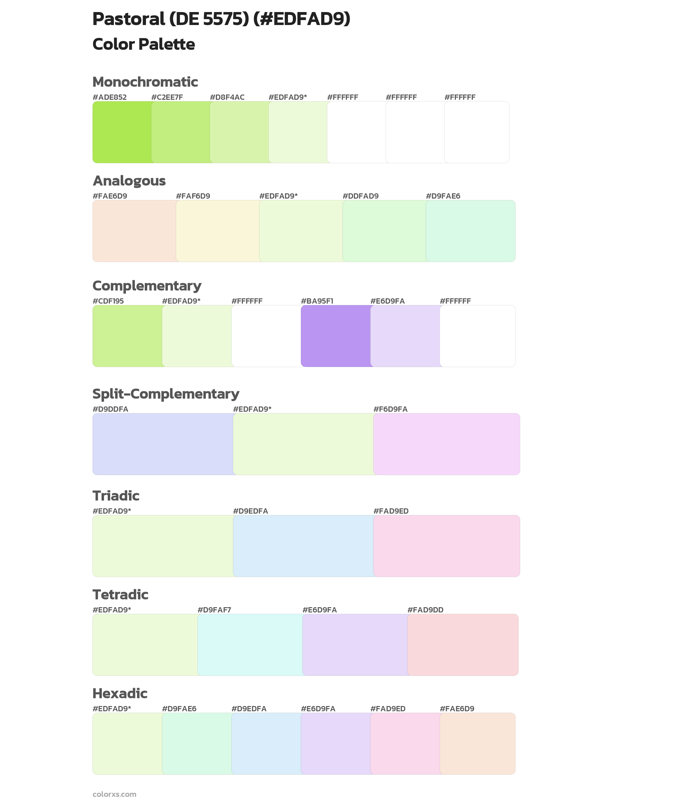 Pastoral (DE 5575) Color Scheme Palettes