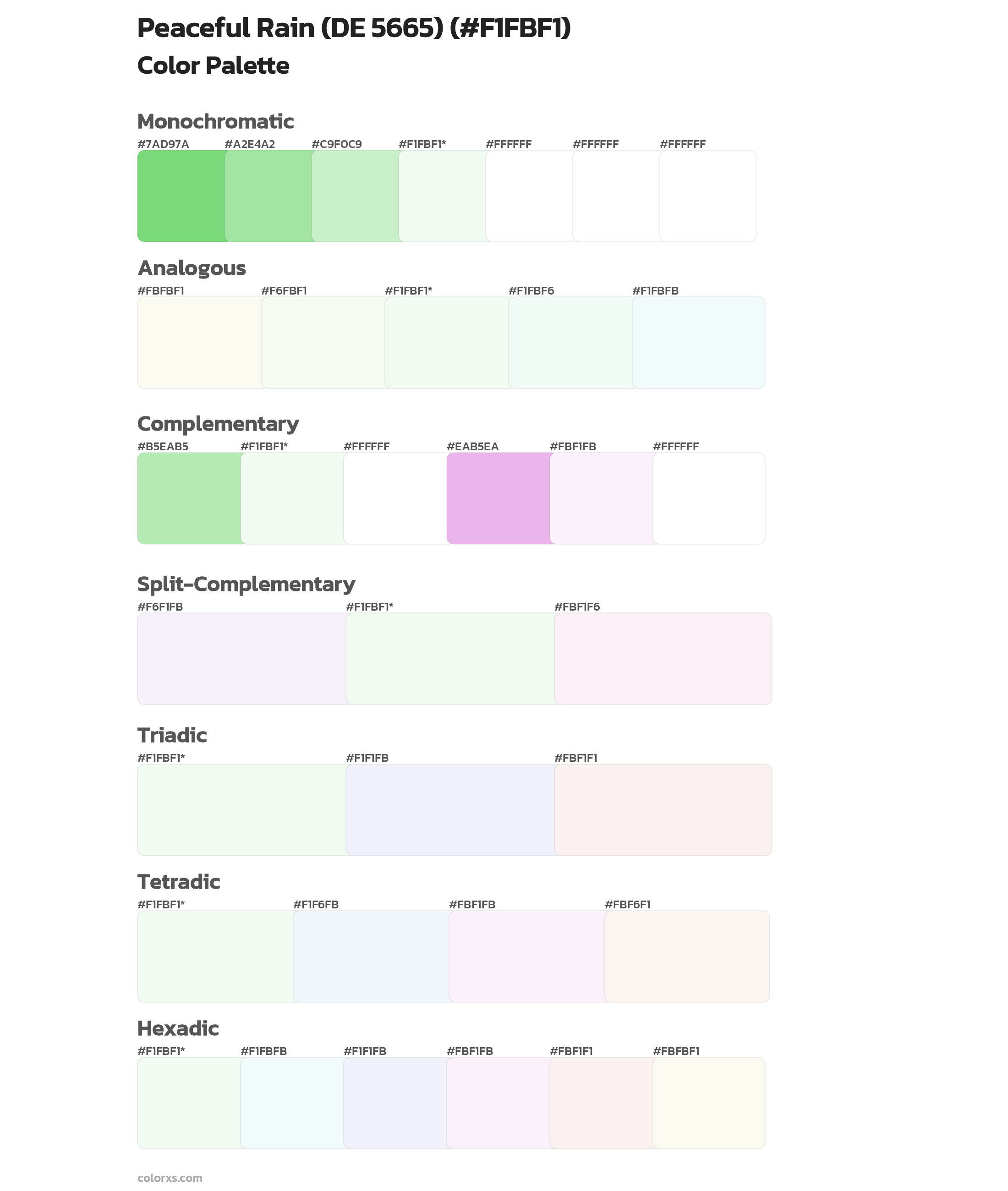 Peaceful Rain (DE 5665) Color Scheme Palettes