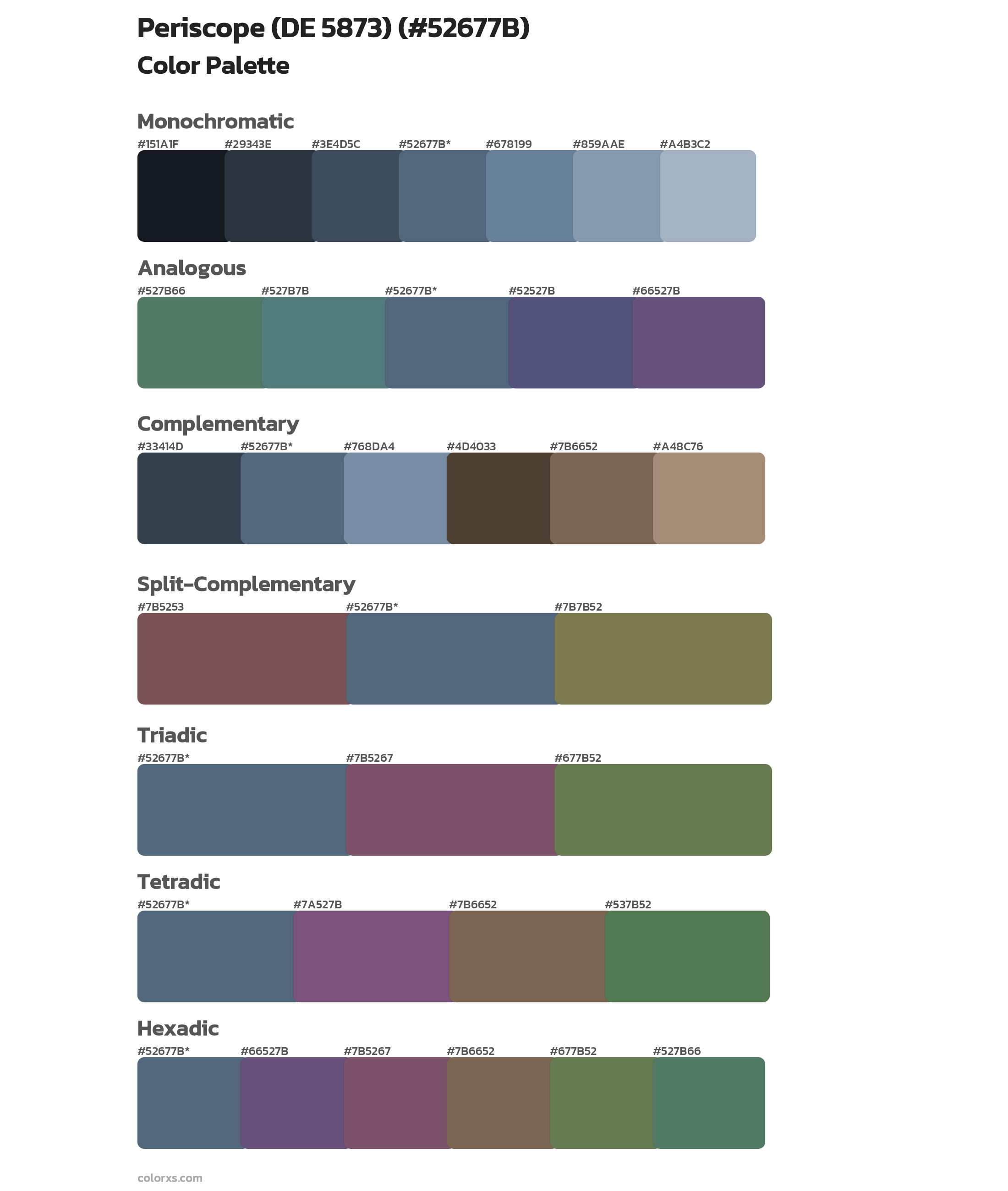Periscope (DE 5873) Color Scheme Palettes