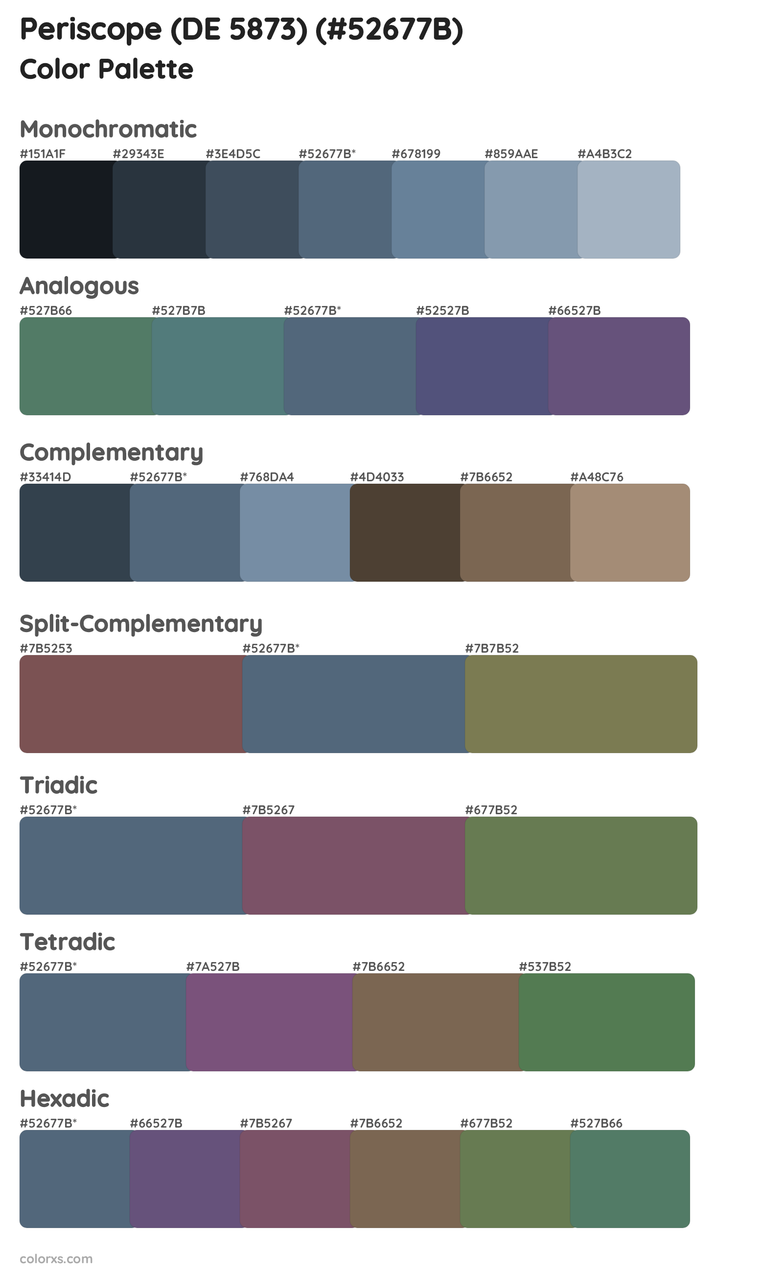 Periscope (DE 5873) Color Scheme Palettes