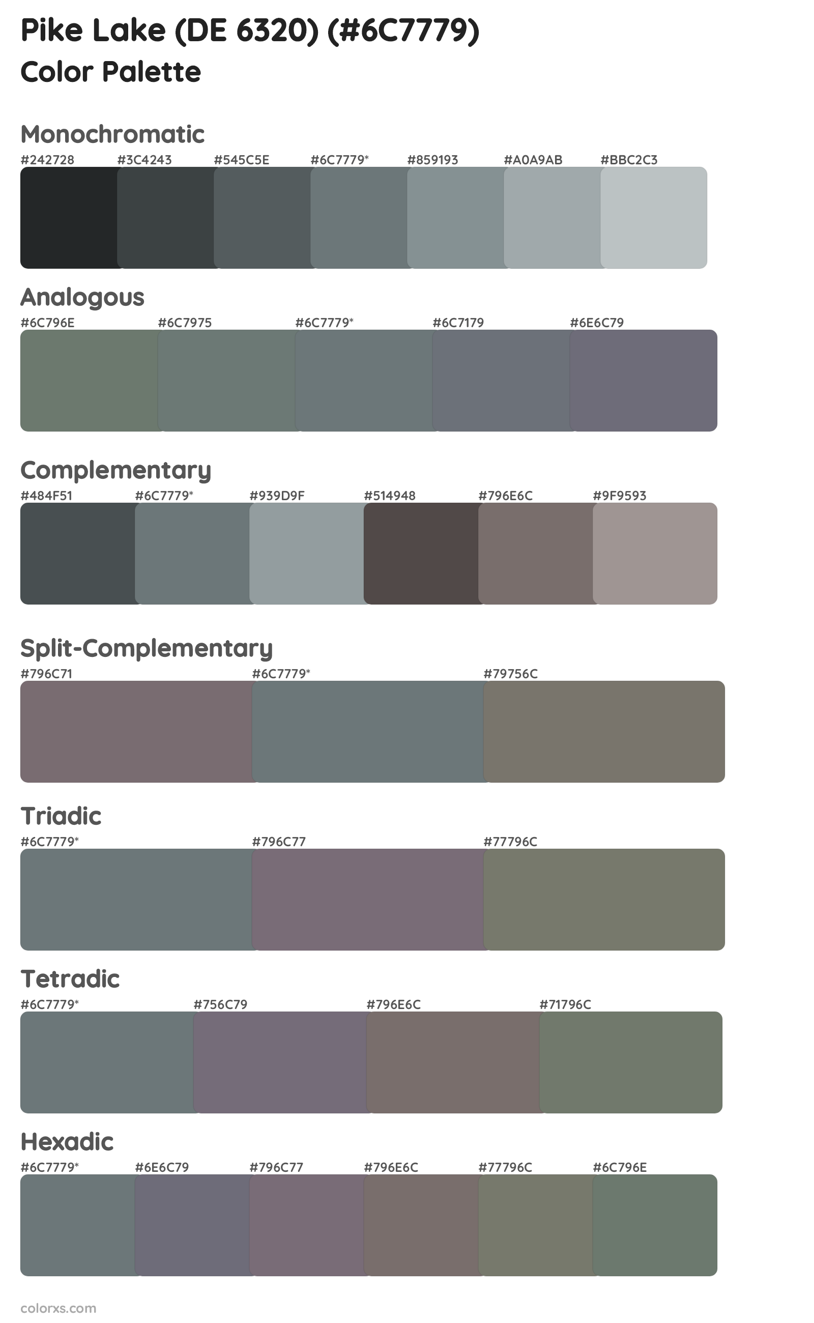 Pike Lake (DE 6320) Color Scheme Palettes