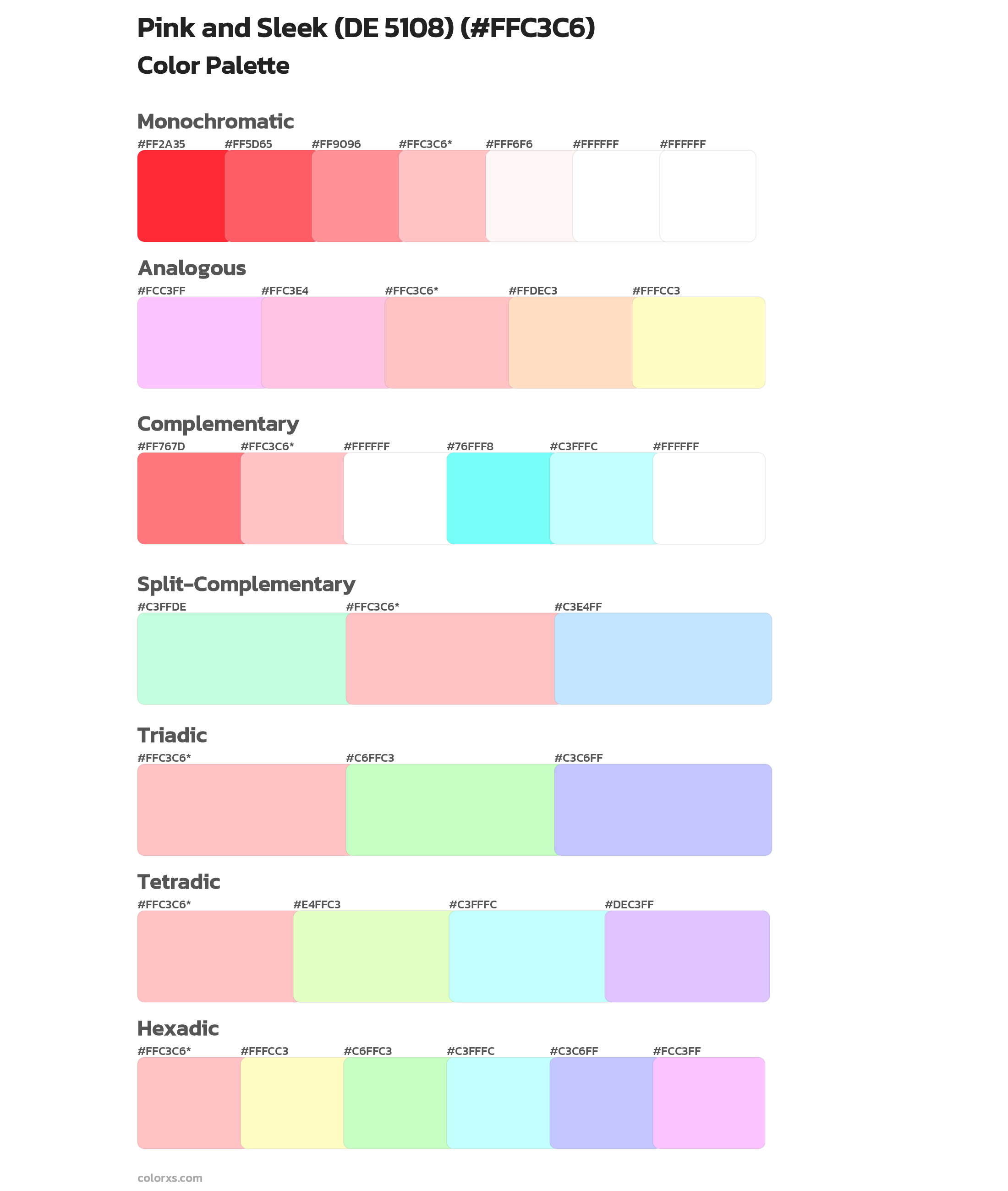 Pink and Sleek (DE 5108) Color Scheme Palettes
