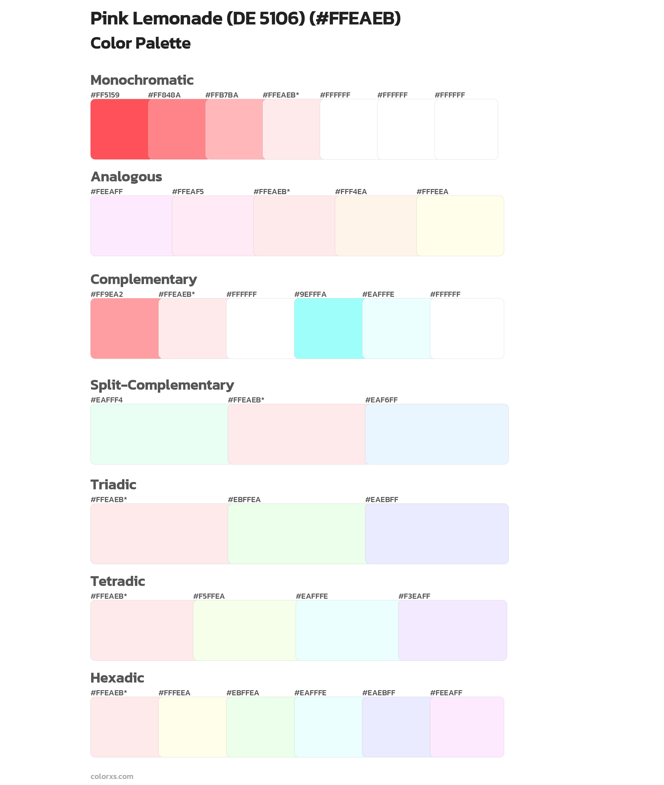 Pink Lemonade (DE 5106) Color Scheme Palettes