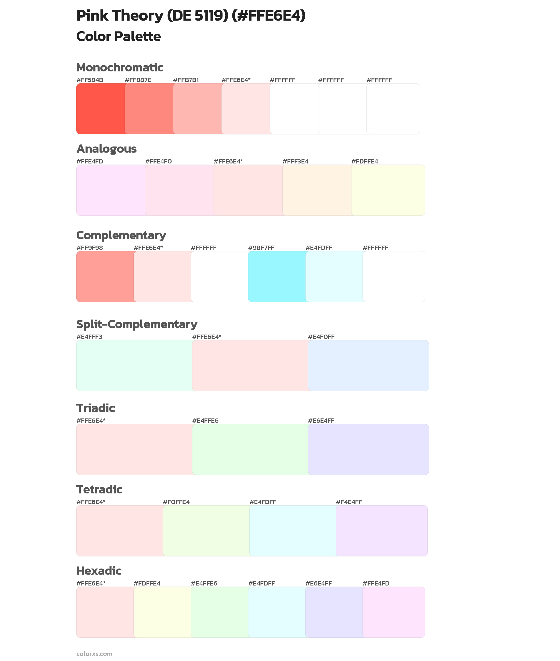 Pink Theory (DE 5119) Color Scheme Palettes