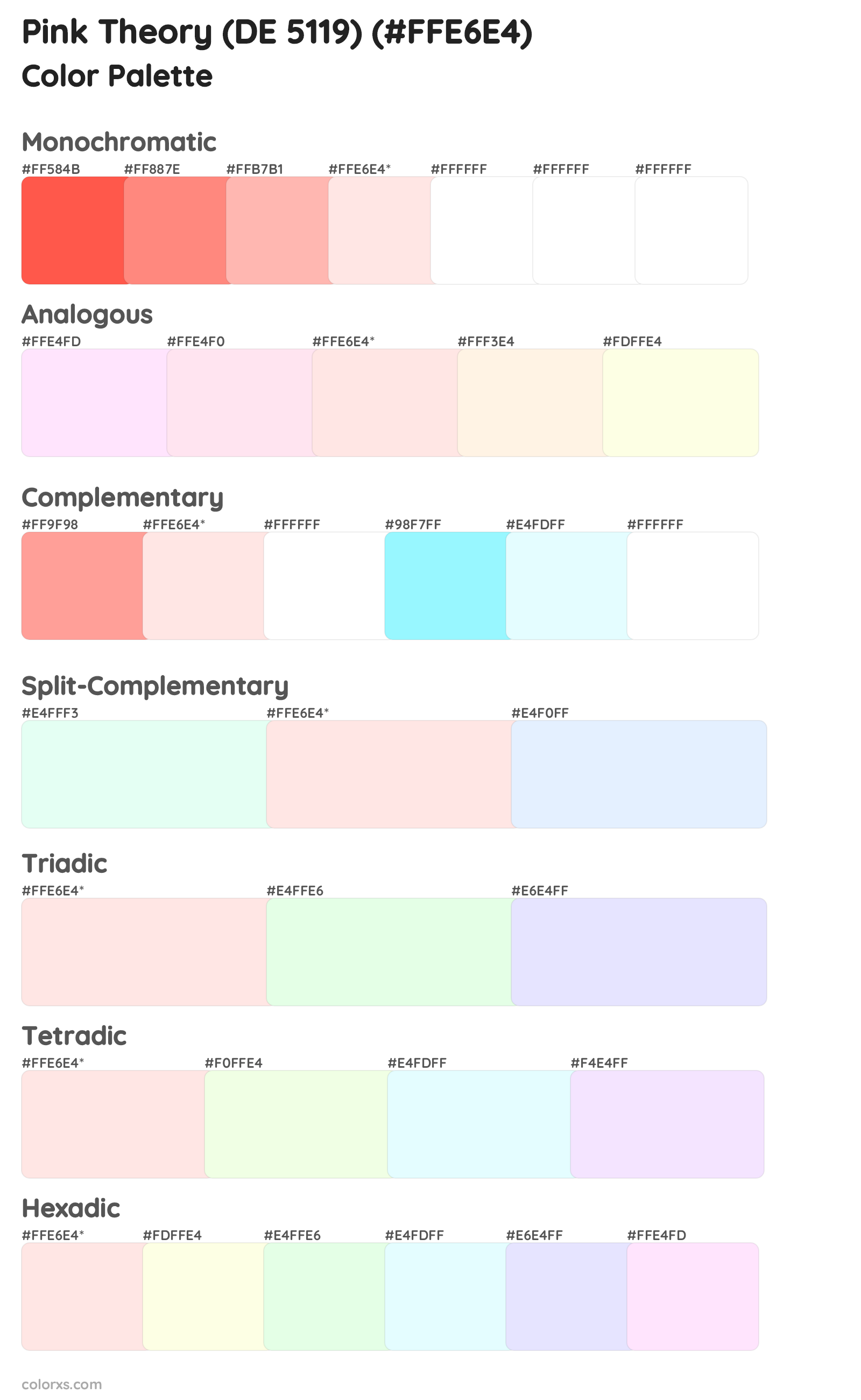 Pink Theory (DE 5119) Color Scheme Palettes