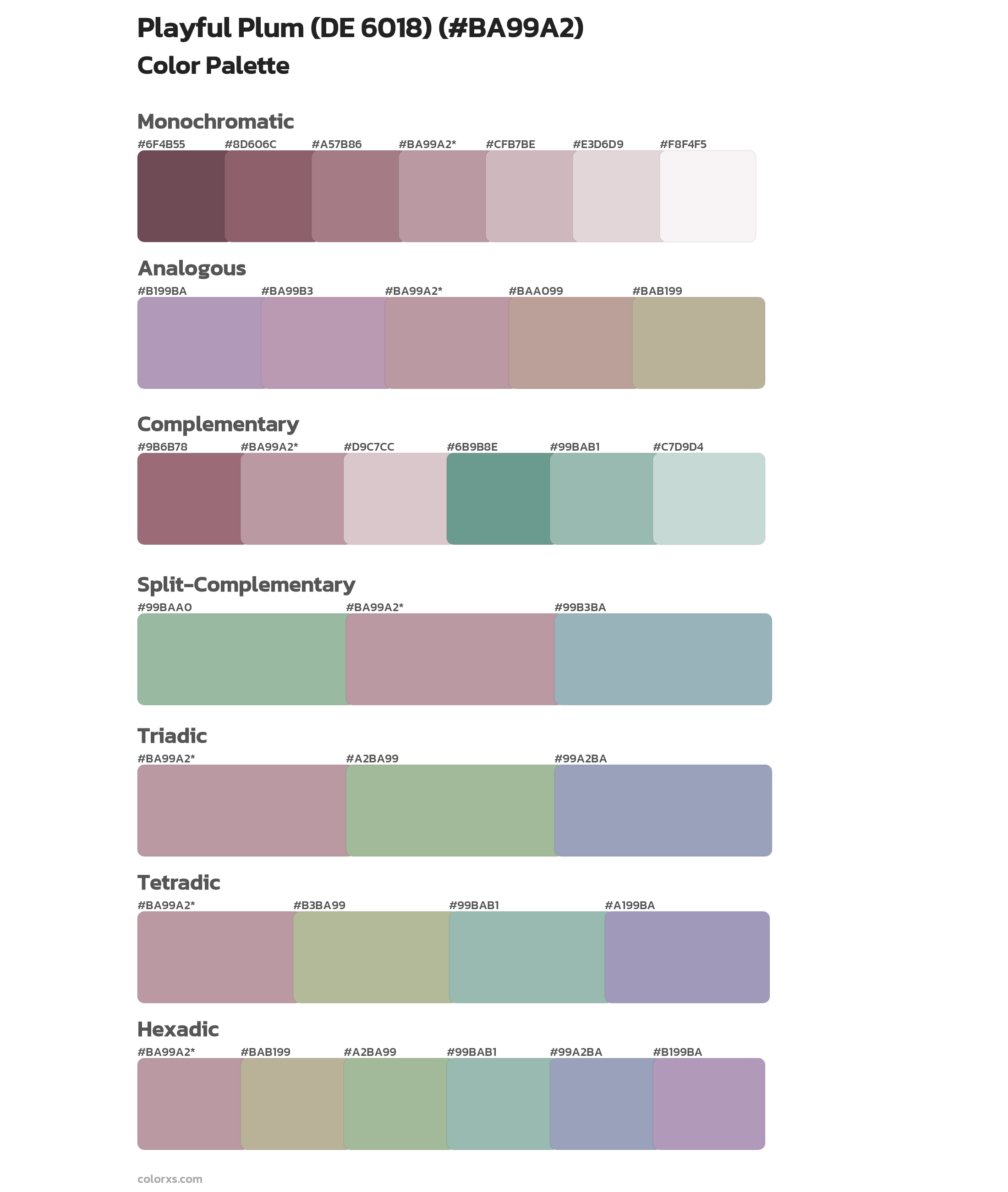 Playful Plum (DE 6018) Color Scheme Palettes