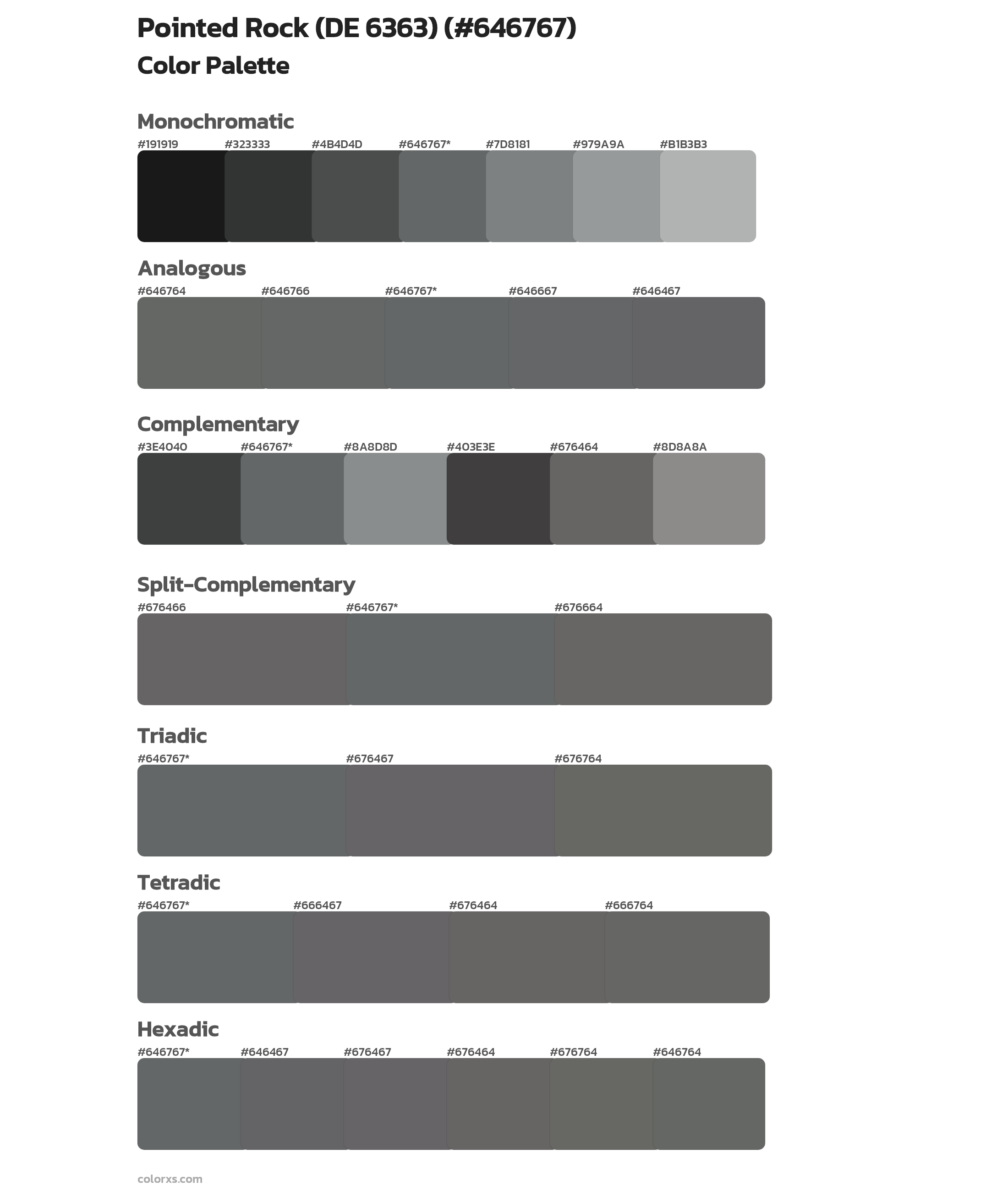 Pointed Rock (DE 6363) Color Scheme Palettes