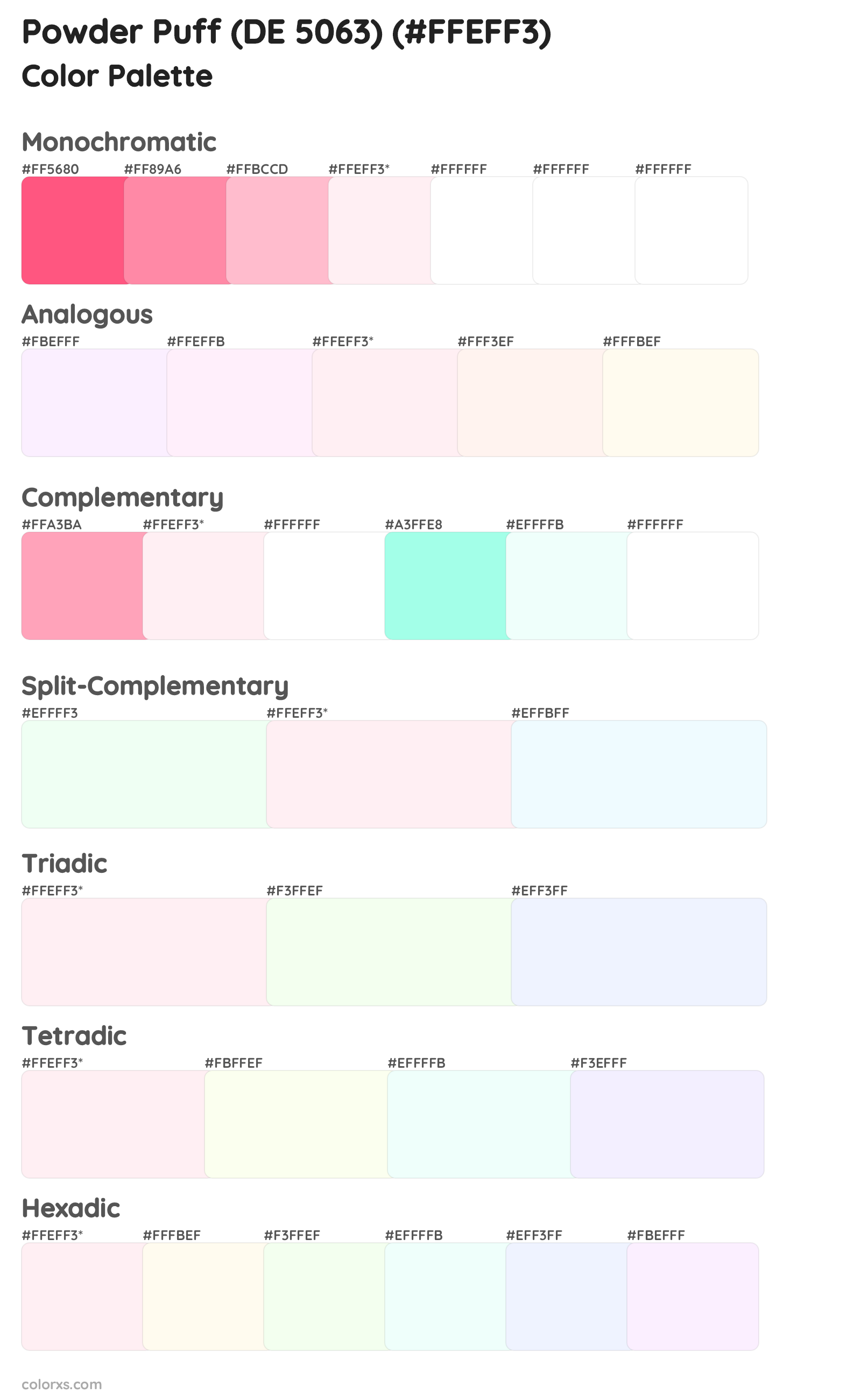 Powder Puff (DE 5063) Color Scheme Palettes