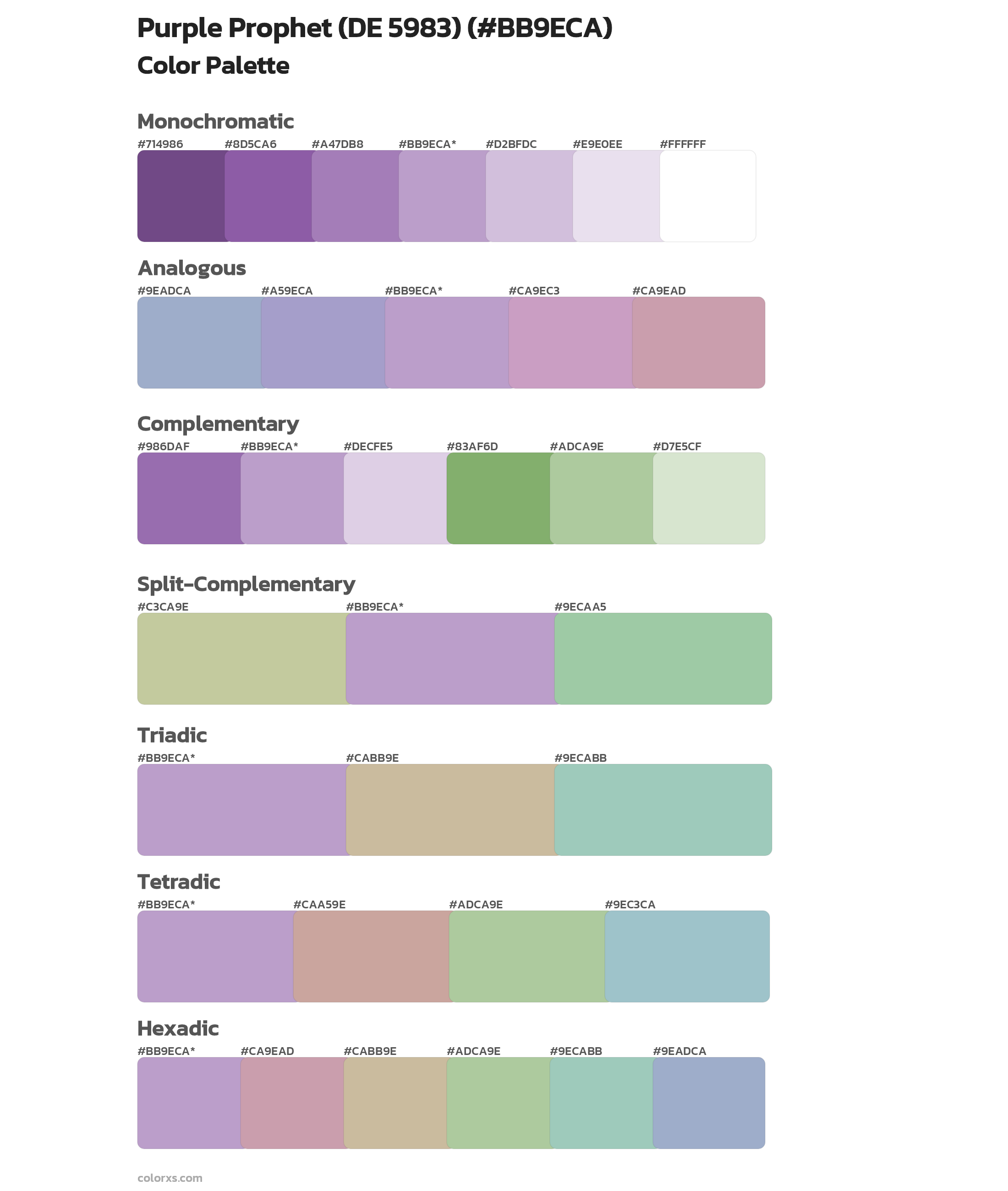Purple Prophet (DE 5983) Color Scheme Palettes