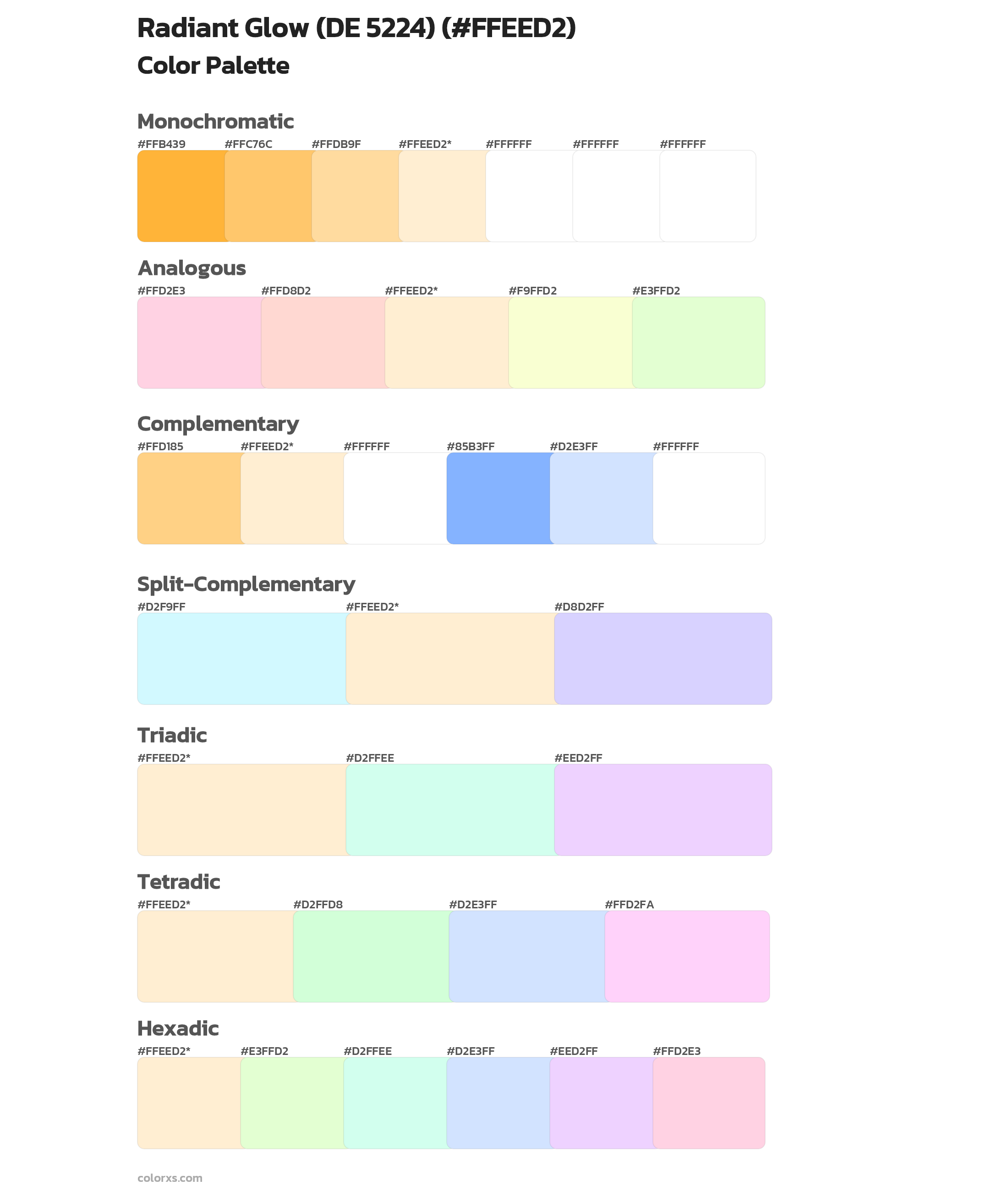 Radiant Glow (DE 5224) Color Scheme Palettes