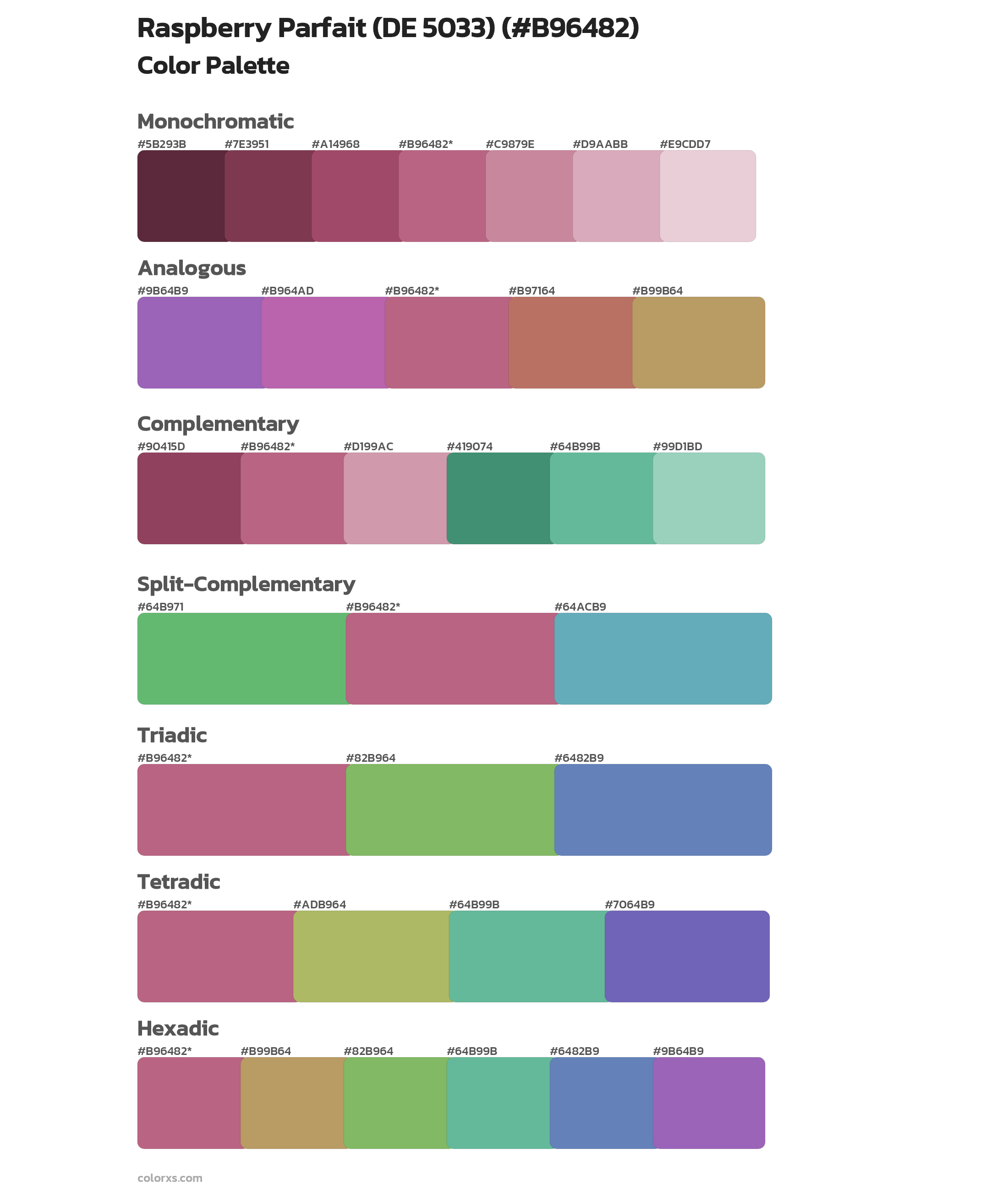 Raspberry Parfait (DE 5033) Color Scheme Palettes