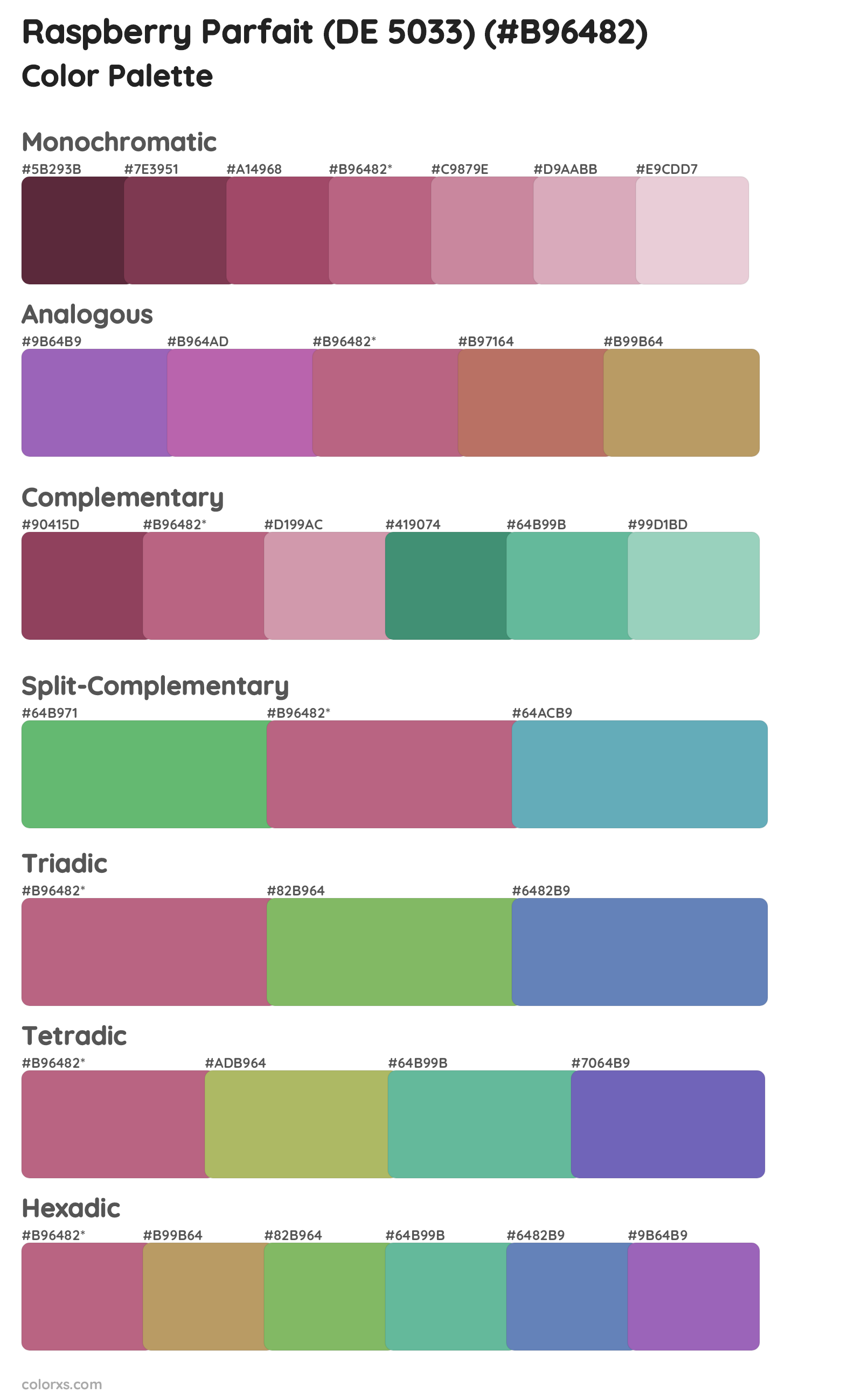 Raspberry Parfait (DE 5033) Color Scheme Palettes