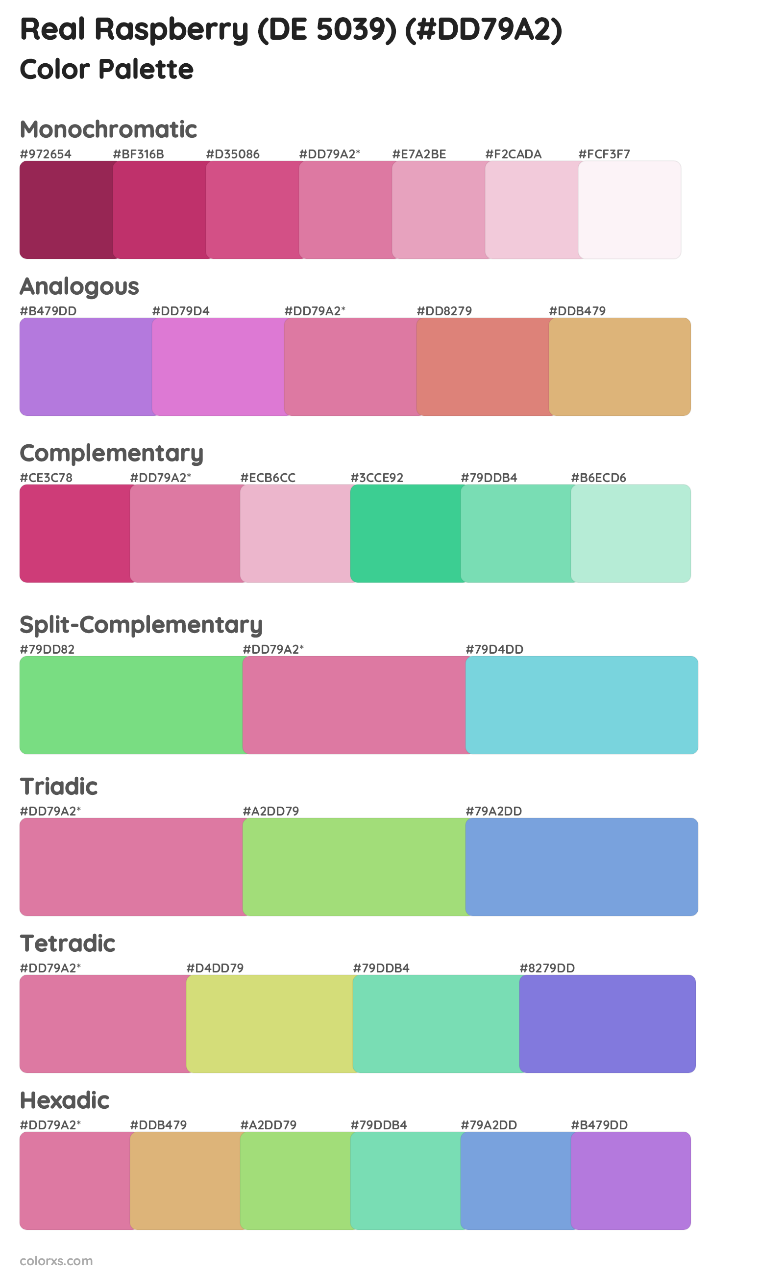 Real Raspberry (DE 5039) Color Scheme Palettes