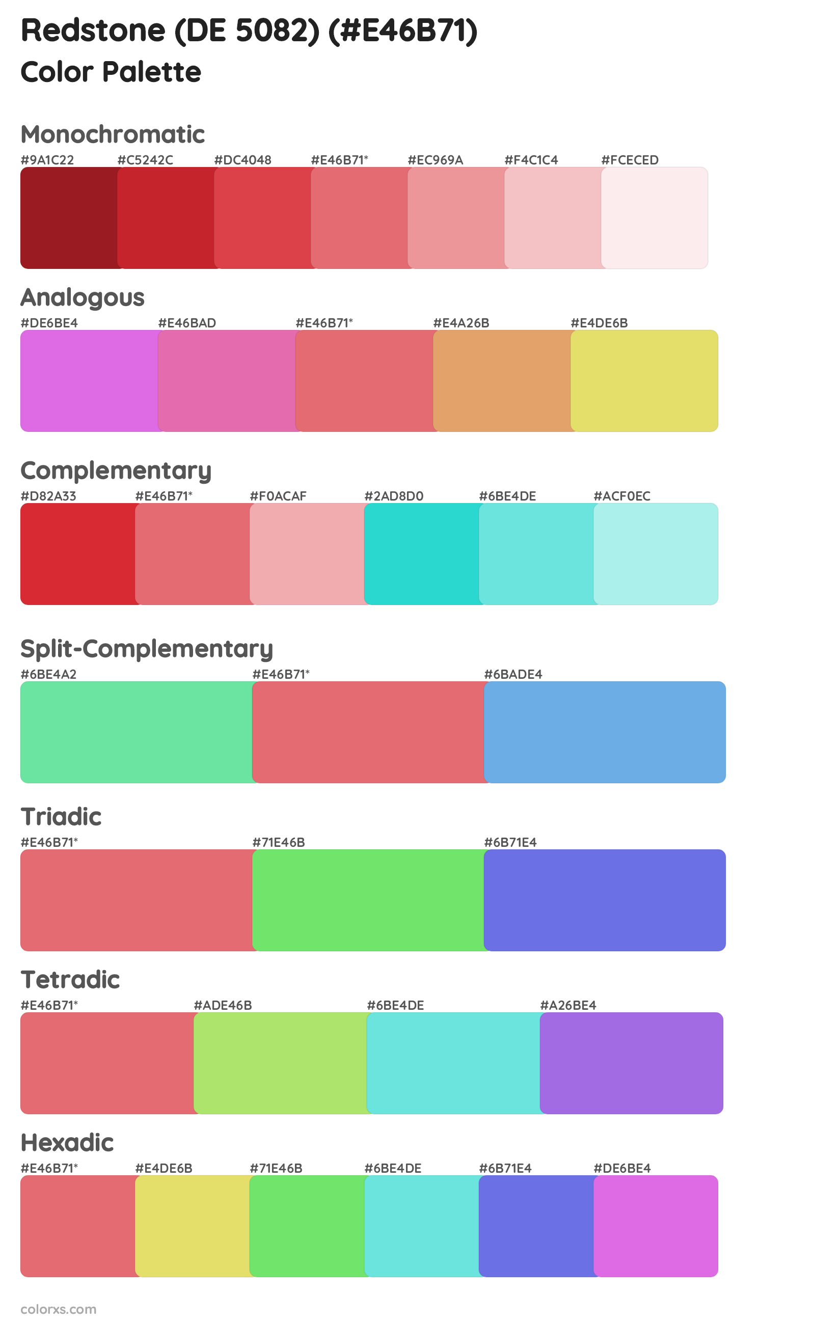 Redstone (DE 5082) Color Scheme Palettes