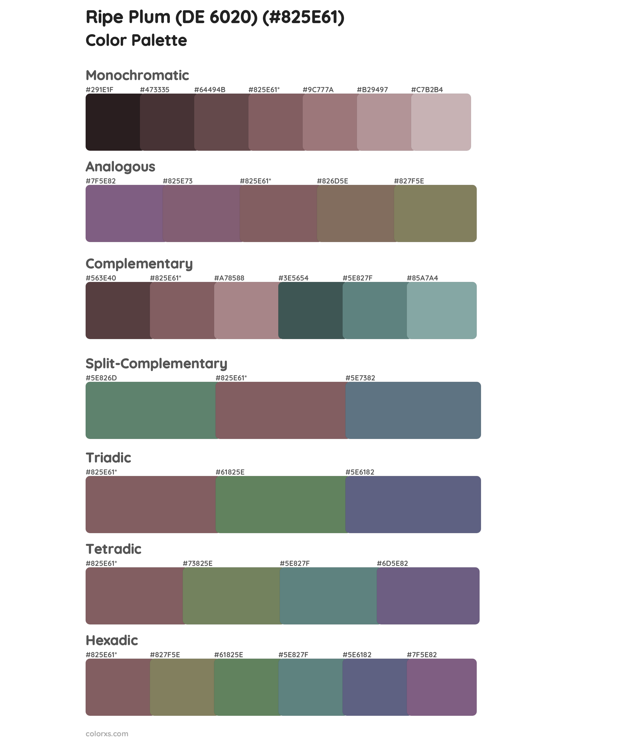 Ripe Plum (DE 6020) Color Scheme Palettes