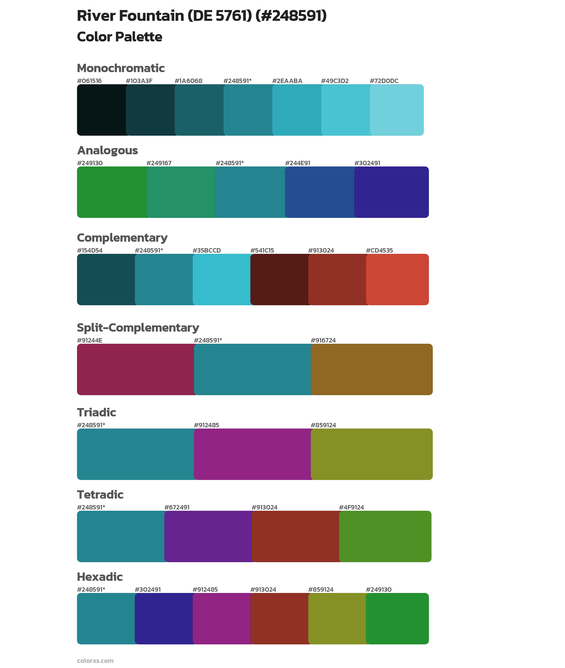 River Fountain (DE 5761) Color Scheme Palettes