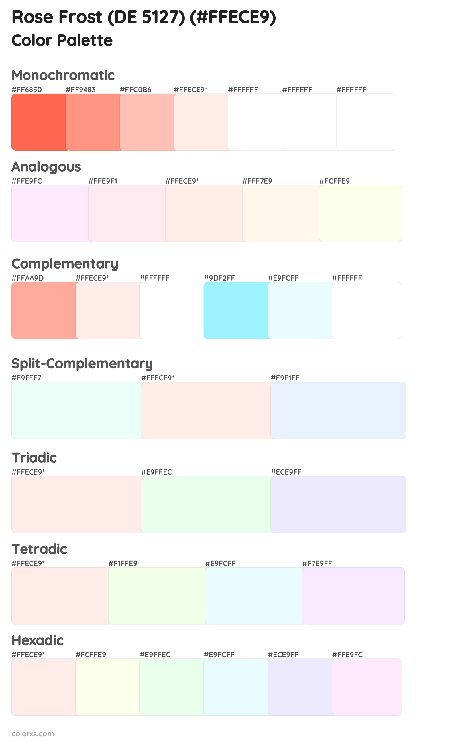 Rose Frost (DE 5127) Color Scheme Palettes