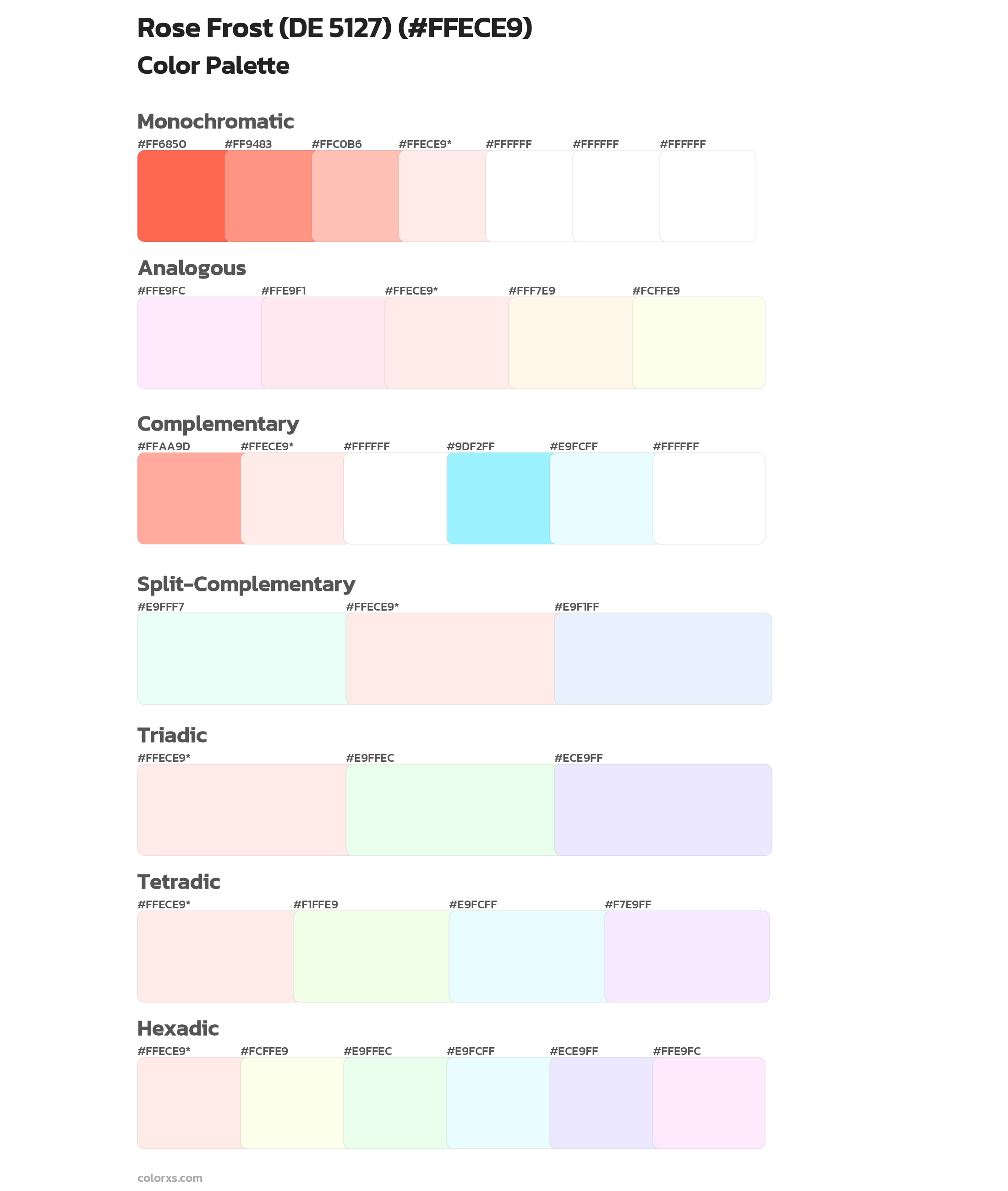Rose Frost (DE 5127) Color Scheme Palettes