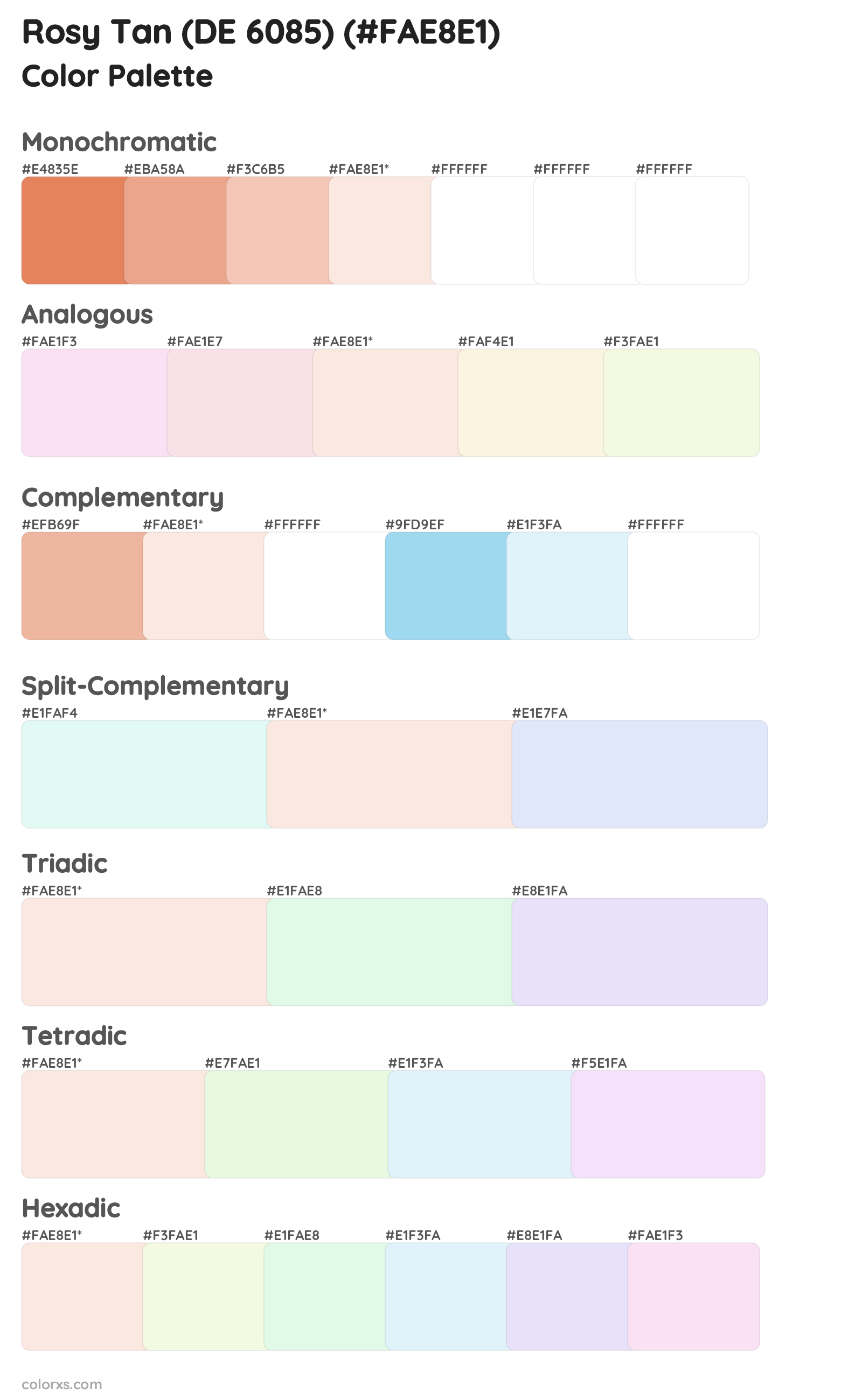 Rosy Tan (DE 6085) Color Scheme Palettes