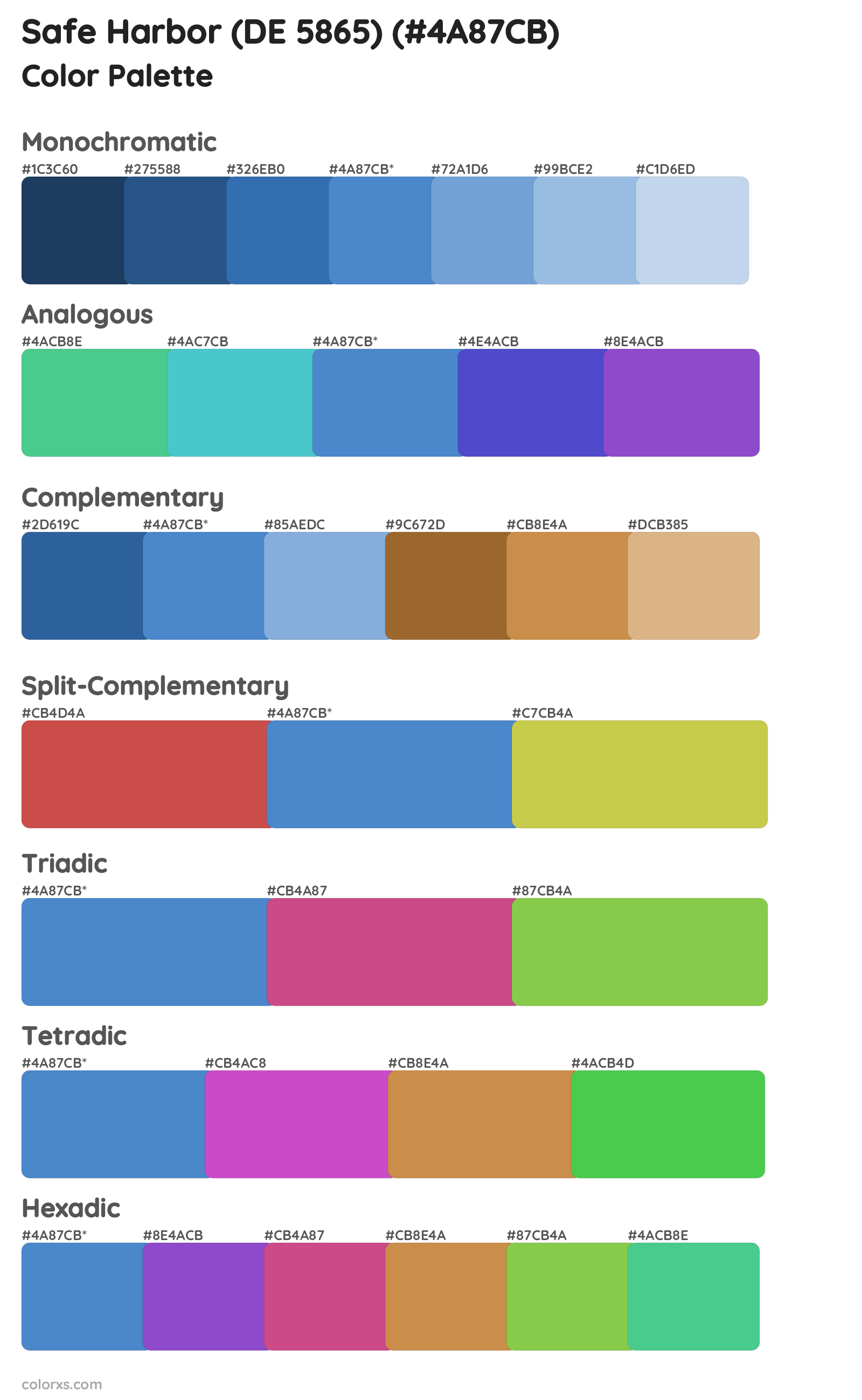 Safe Harbor (DE 5865) Color Scheme Palettes