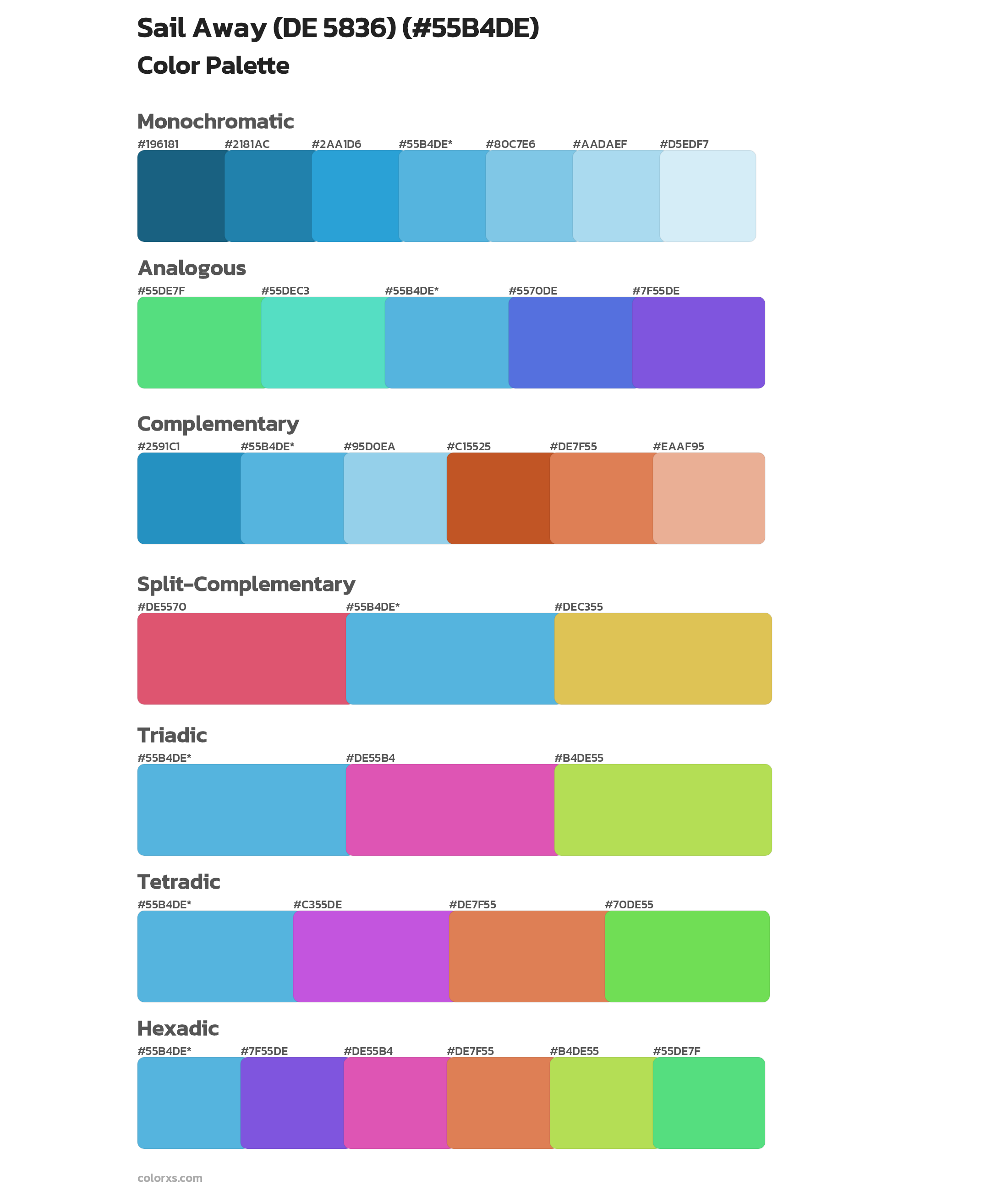 Sail Away (DE 5836) Color Scheme Palettes