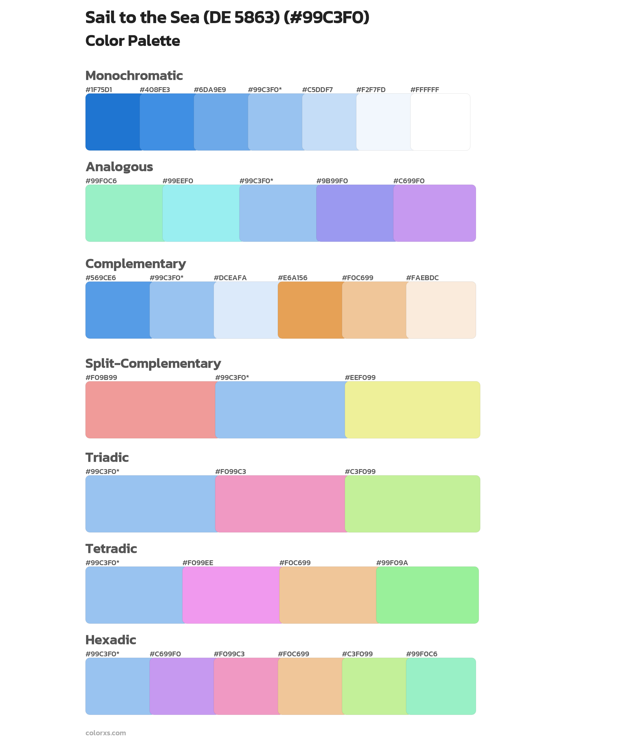 Sail to the Sea (DE 5863) Color Scheme Palettes