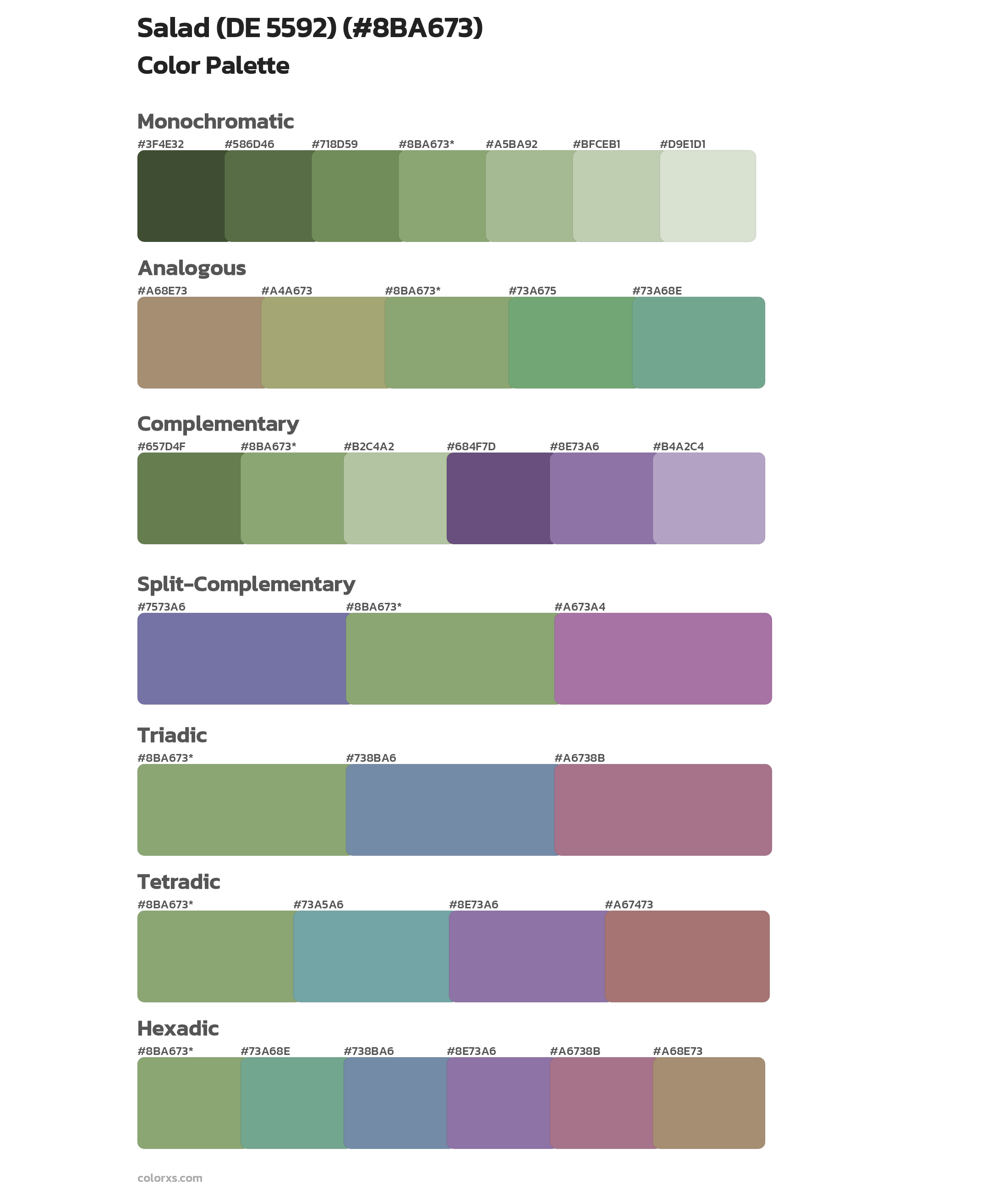 Salad (DE 5592) Color Scheme Palettes
