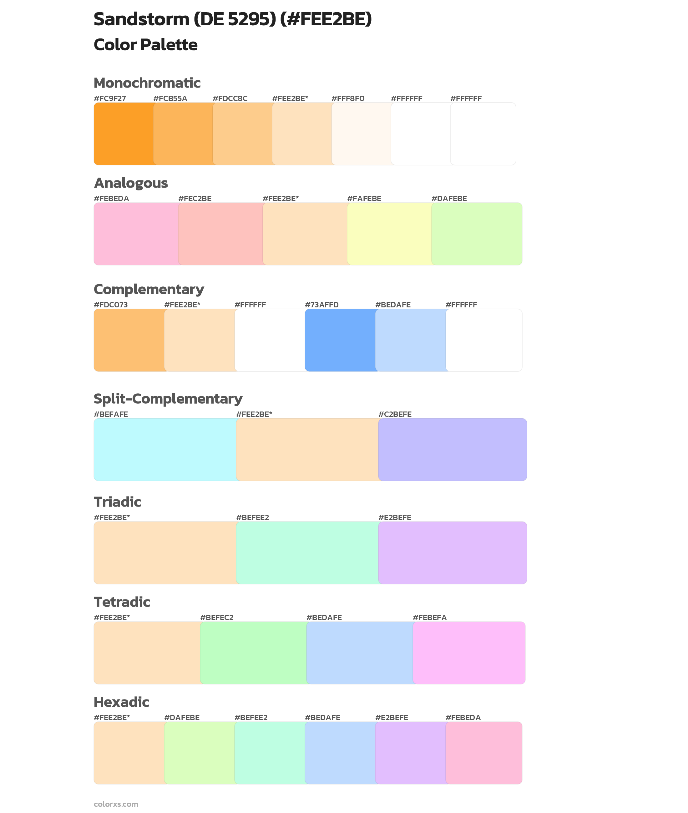 Sandstorm (DE 5295) Color Scheme Palettes