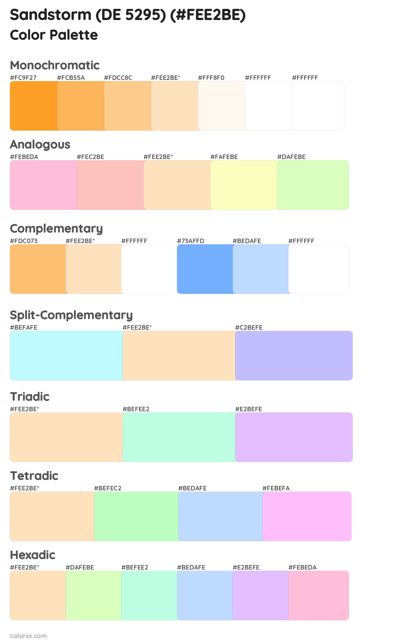 Sandstorm (DE 5295) Color Scheme Palettes