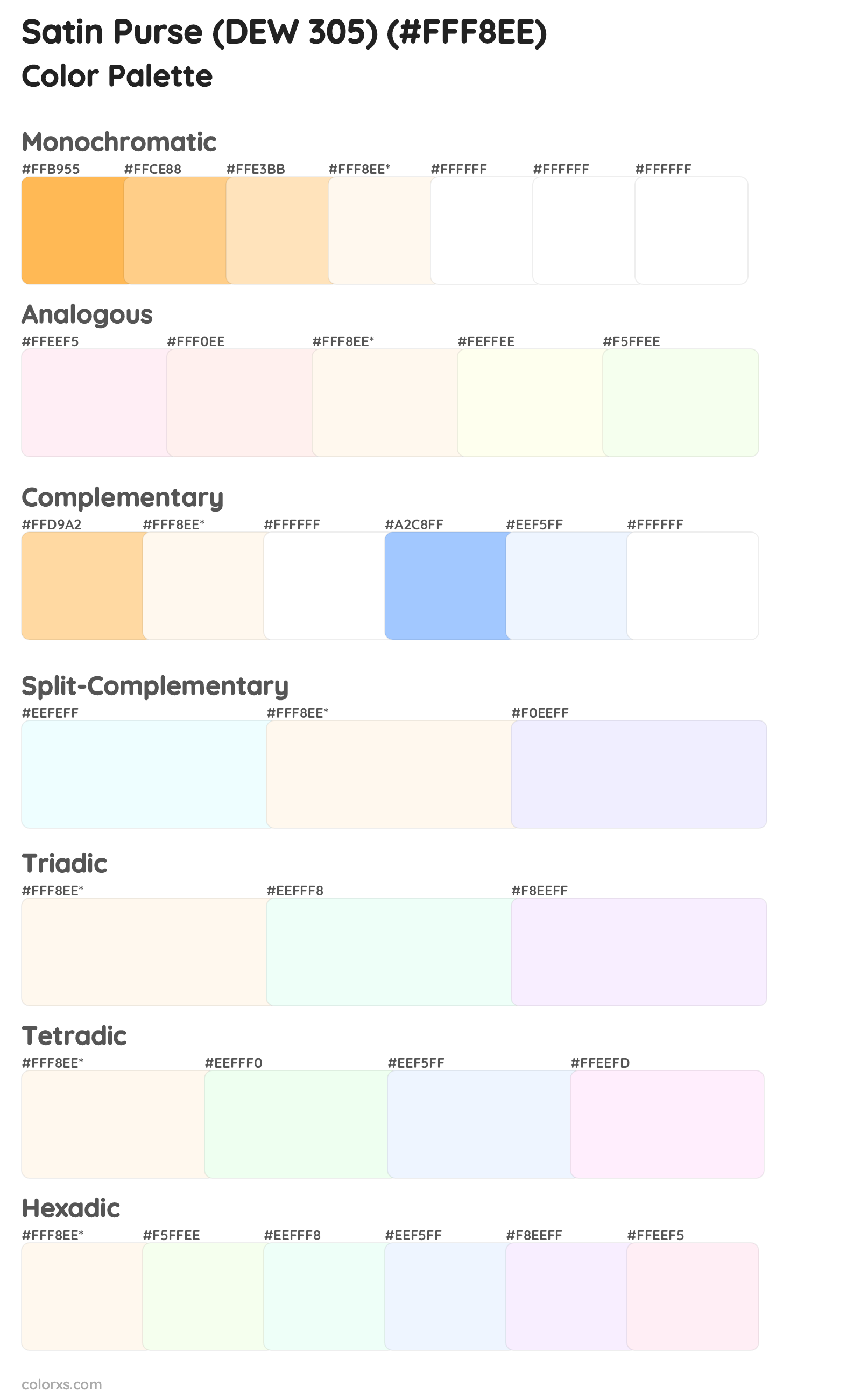 Satin Purse (DEW 305) Color Scheme Palettes