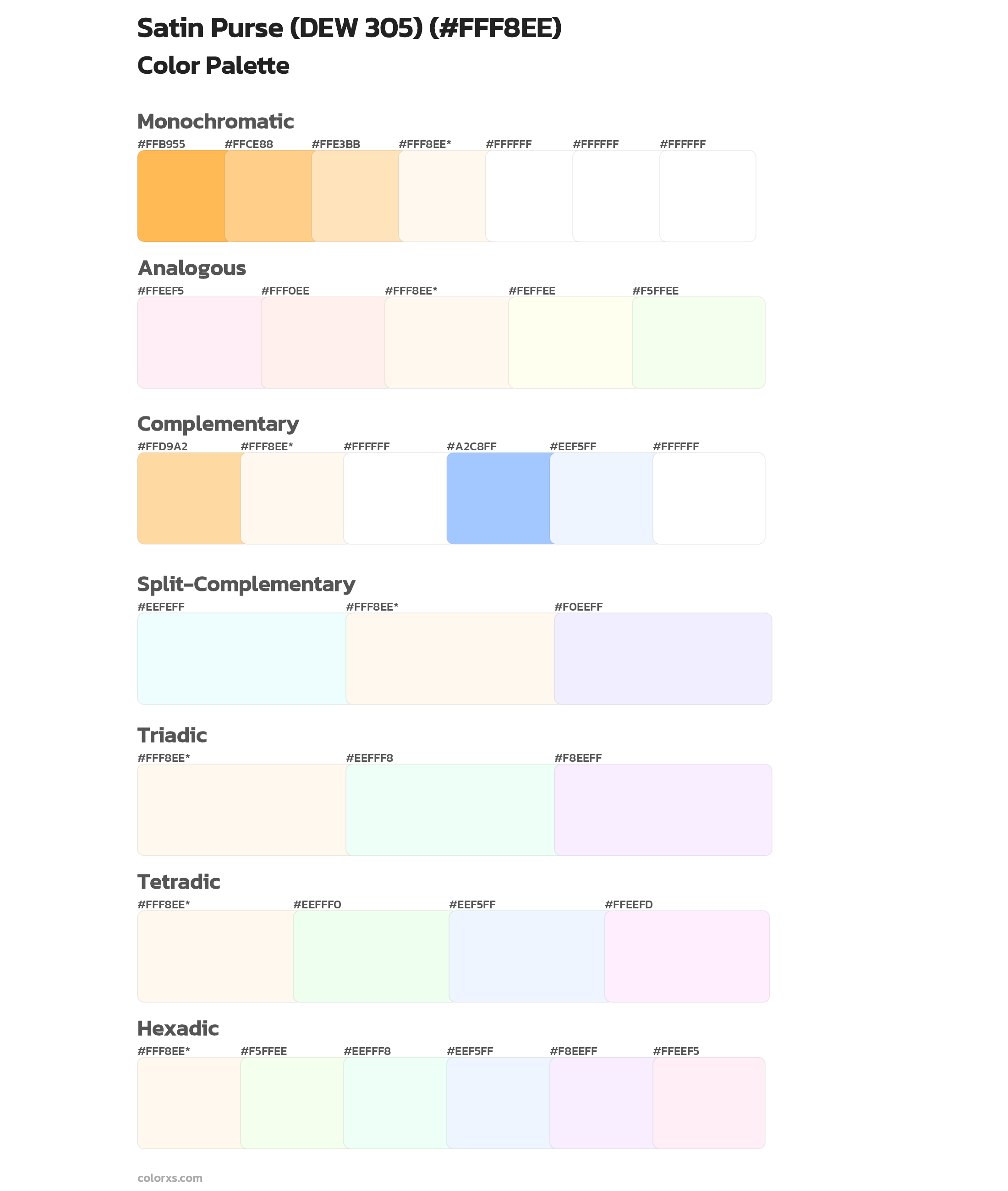 Satin Purse (DEW 305) Color Scheme Palettes